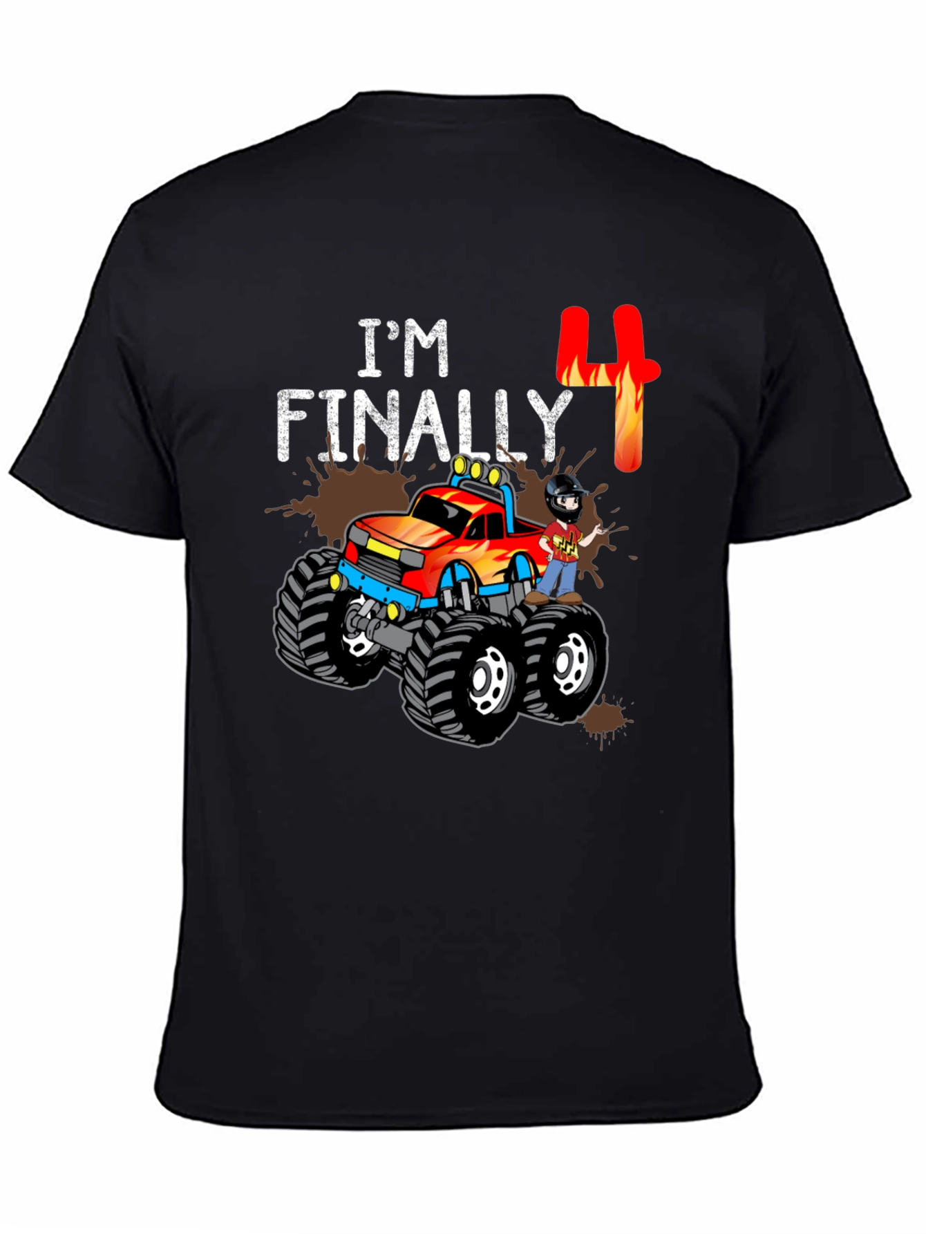 Im Finally Four Monster Truck Birthday T-Shirt