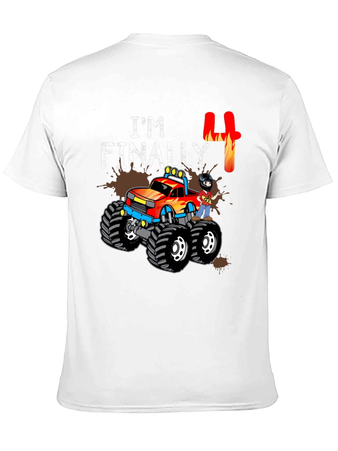 Im Finally Four Monster Truck Birthday T-Shirt
