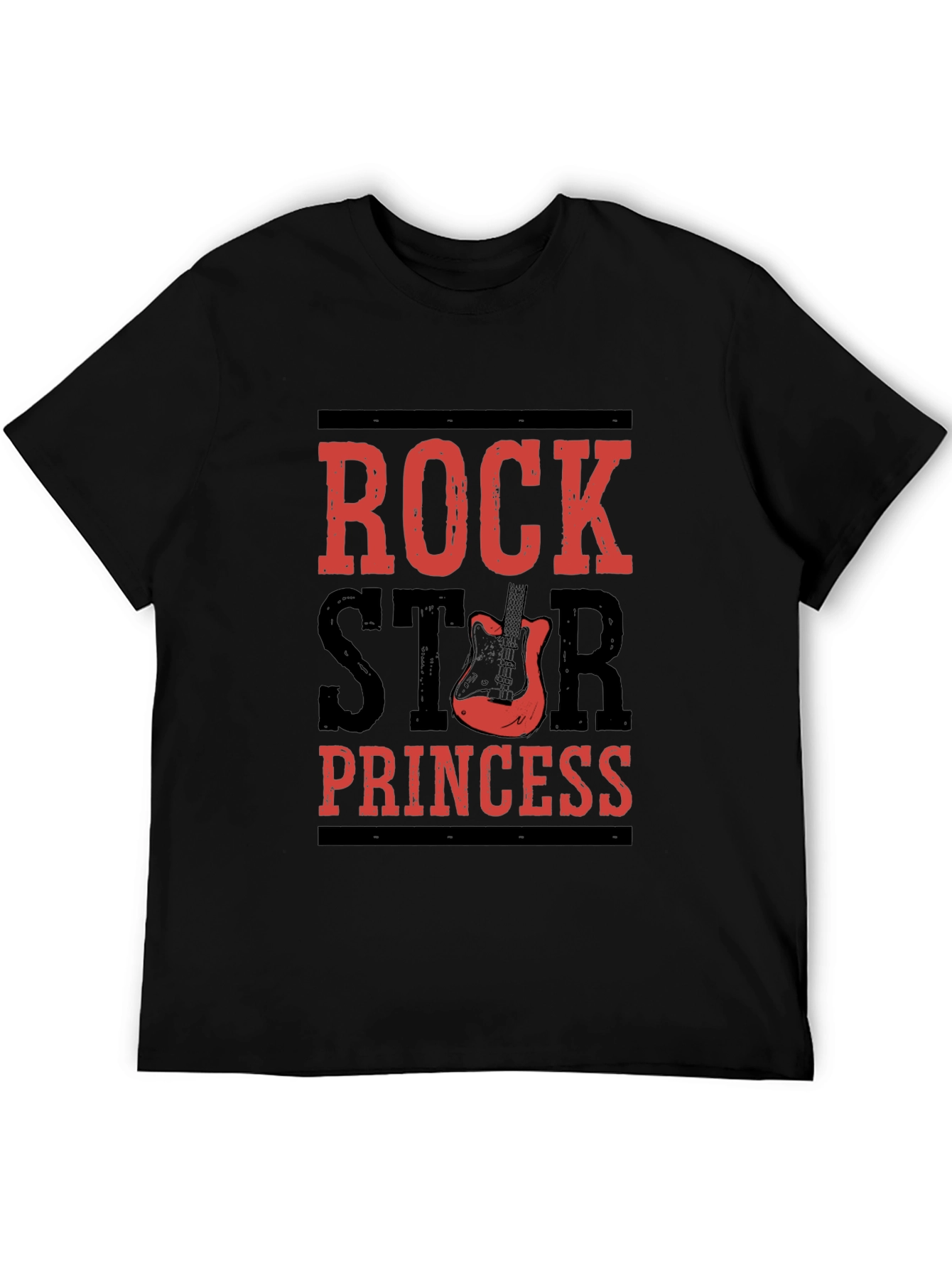 Rockstar Princess Black T-Shirt - Music Lover Tee