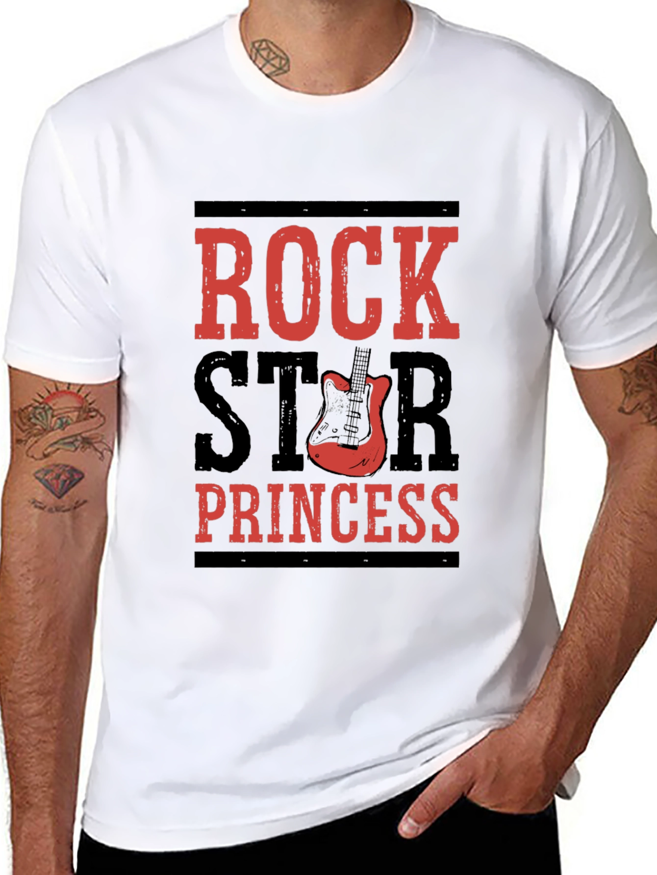 Rockstar Princess Black T-Shirt - Music Lover Tee