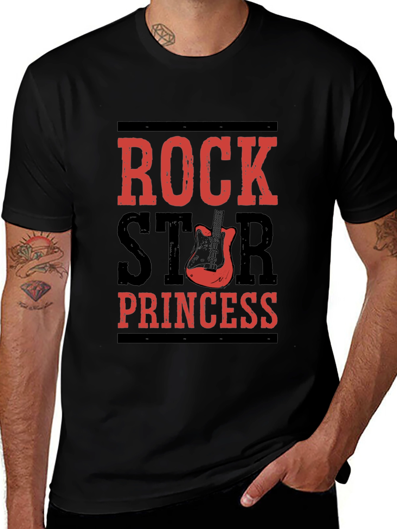 Rockstar Princess Black T-Shirt - Music Lover Tee