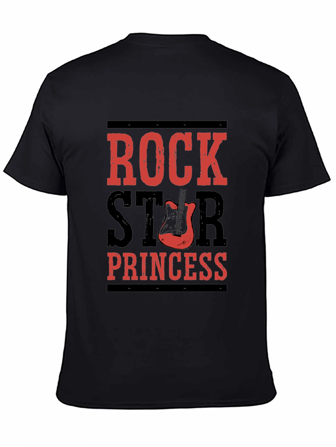 Rockstar Princess Black T-Shirt - Music Lover Tee