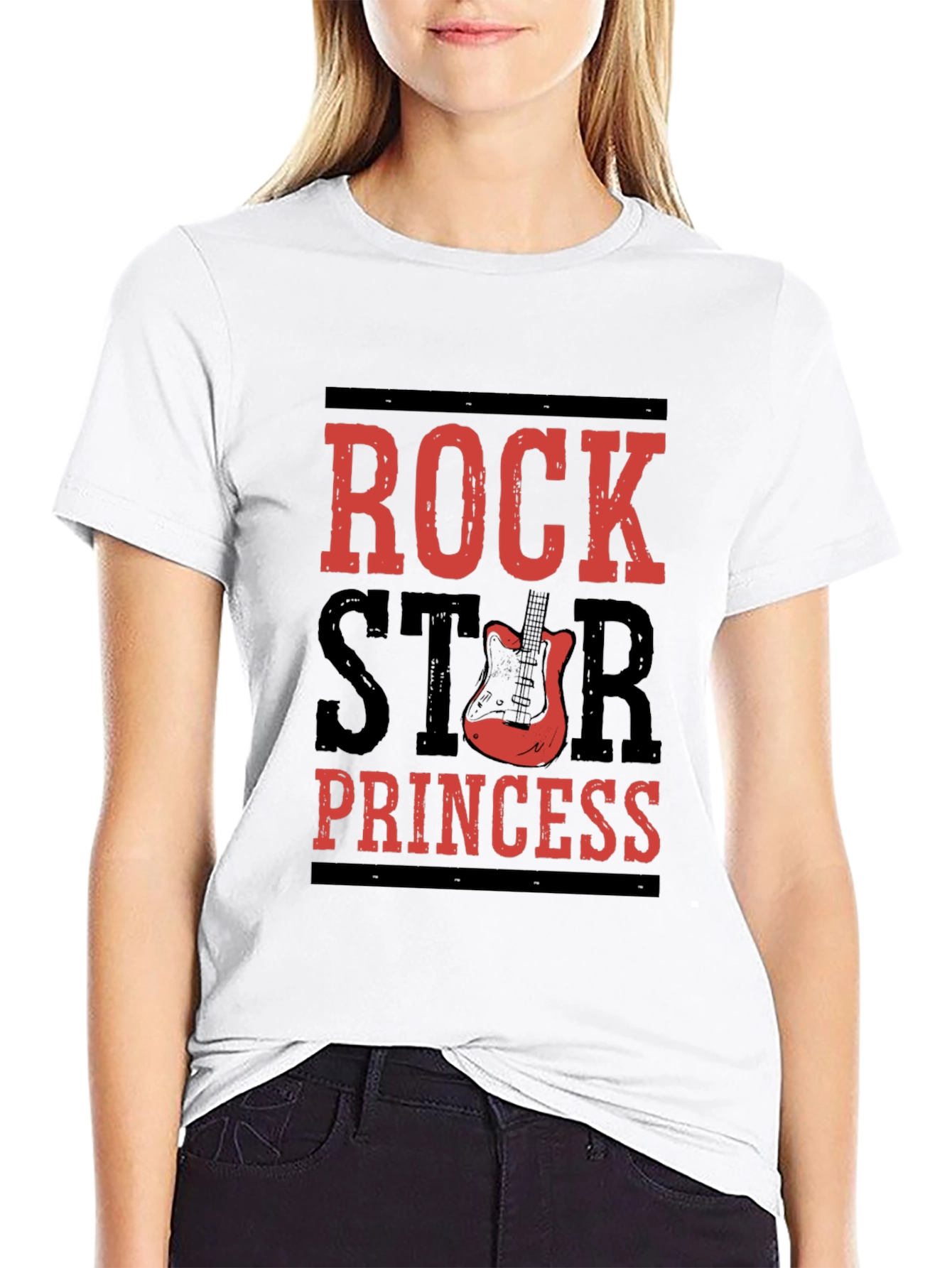 Rockstar Princess Black T-Shirt - Music Lover Tee