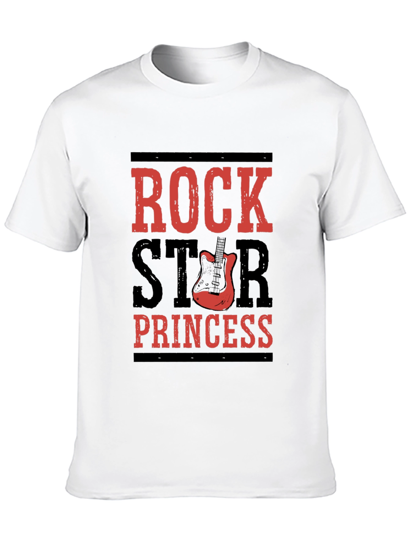 Rockstar Princess Black T-Shirt - Music Lover Tee