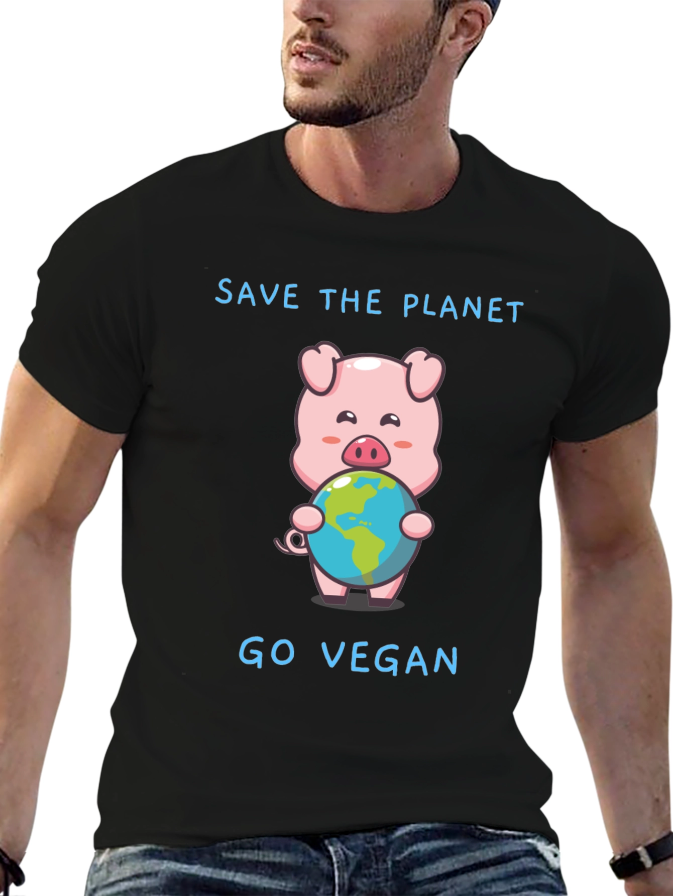 Save the Planet Go Vegan Pig T-Shirt