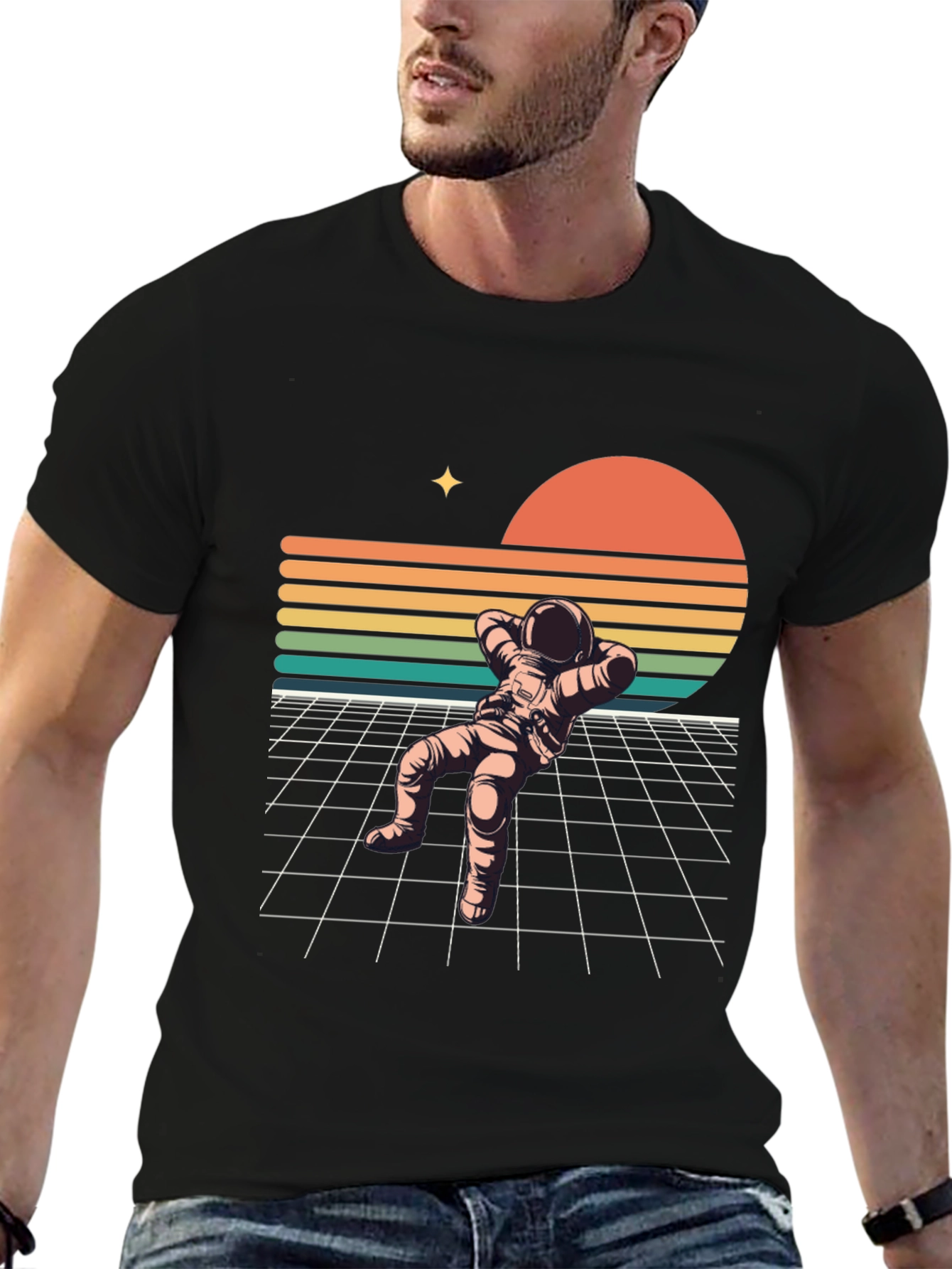 Retro Spaceman Relaxing T-Shirt