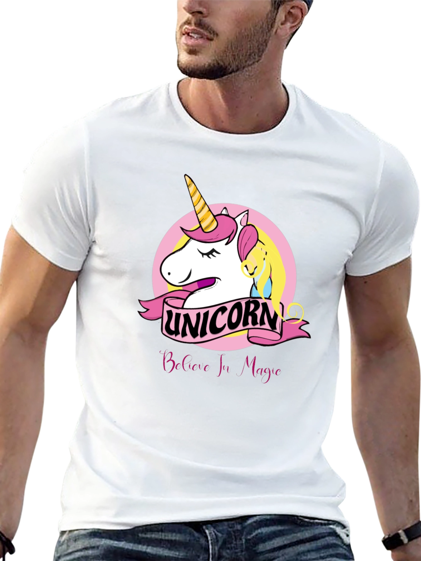 Unicorn Believe In Magic Black T-Shirt