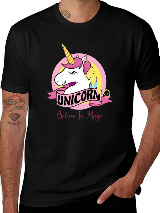 Unicorn Believe In Magic Black T-Shirt