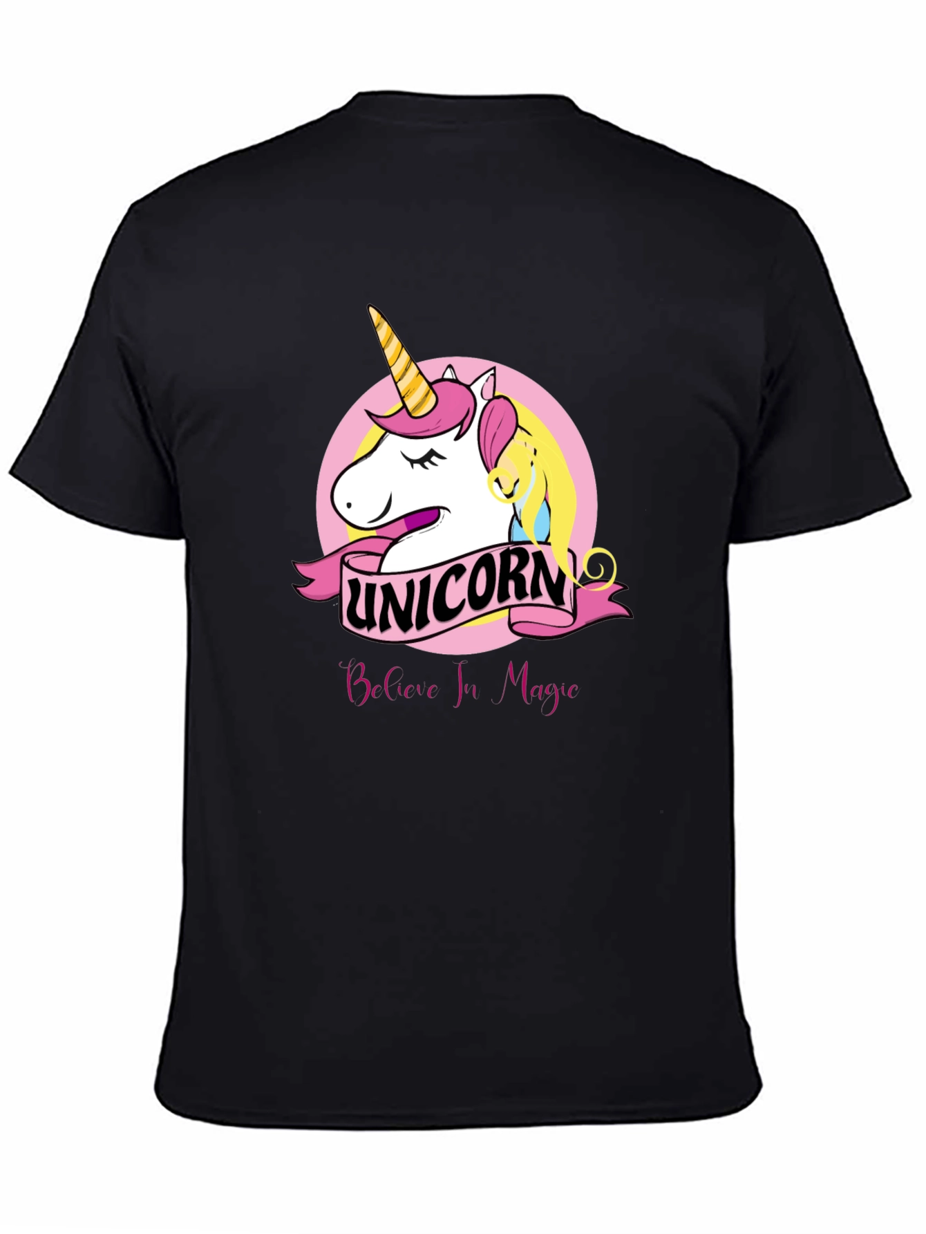 Unicorn Believe In Magic Black T-Shirt