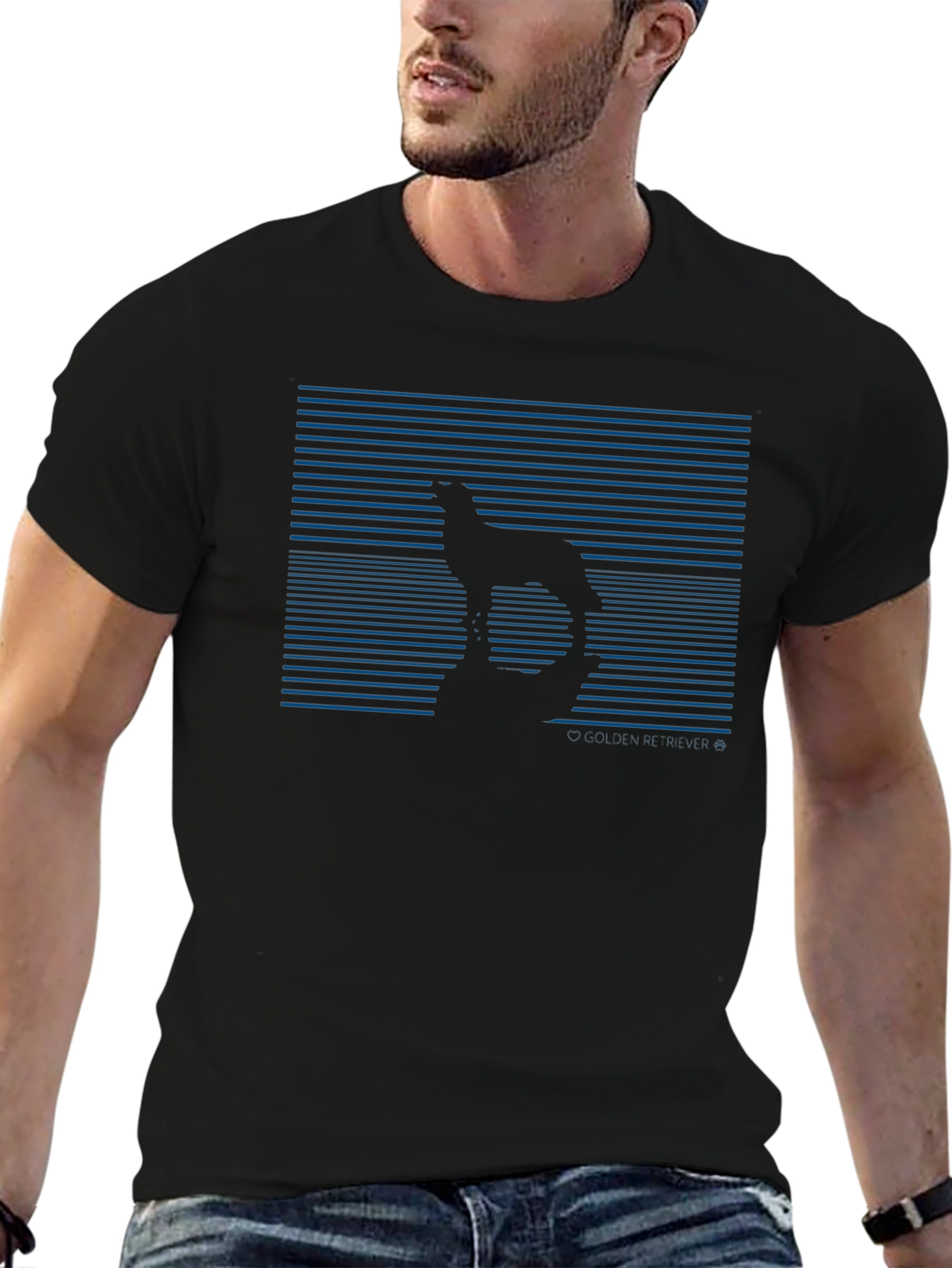 Retro Wolf Silhouette Graphic Tee - Black