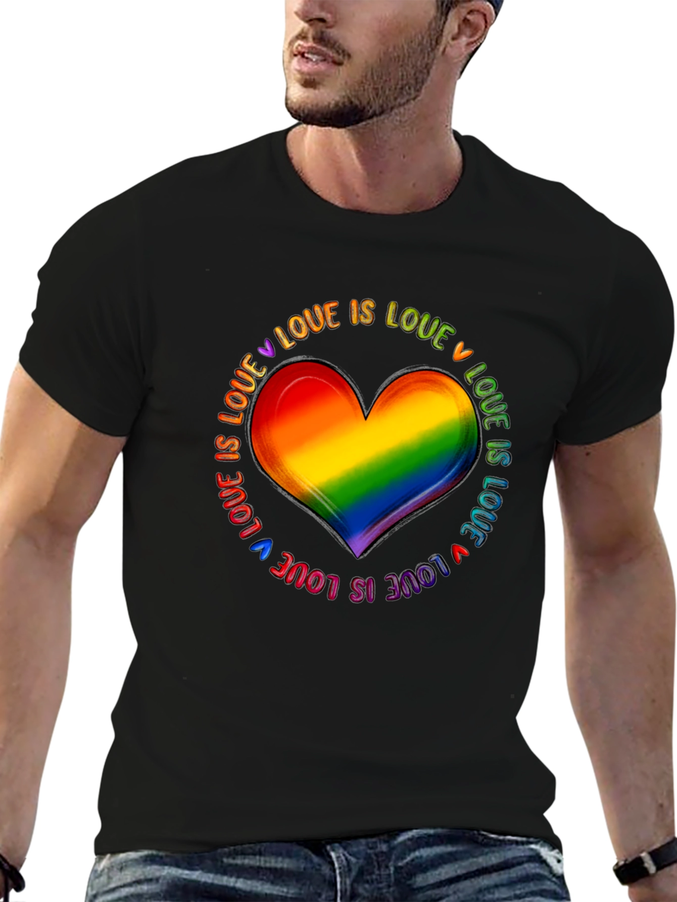 Rainbow Heart Love is Love Pride T-Shirt