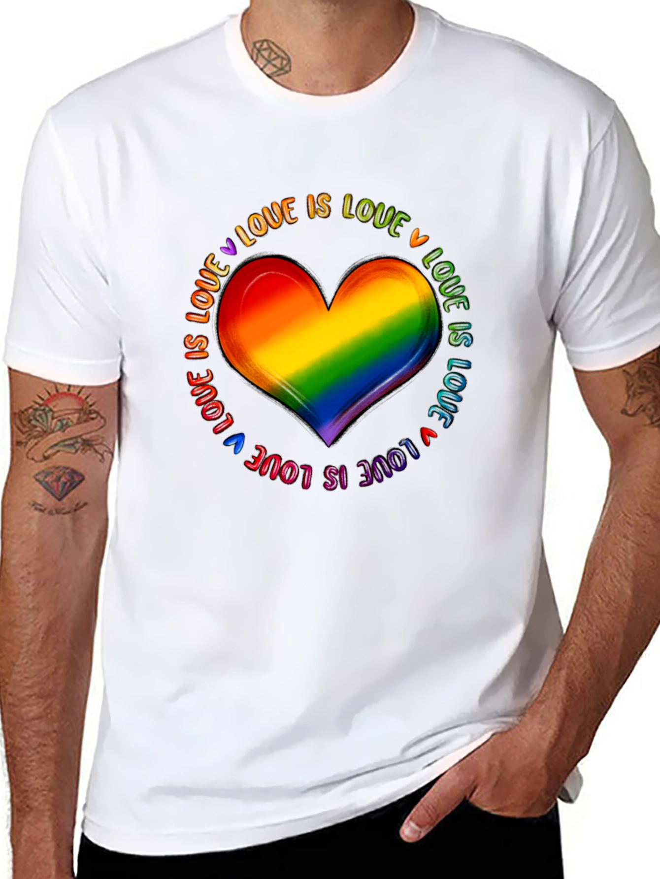 Rainbow Heart Love is Love Pride T-Shirt