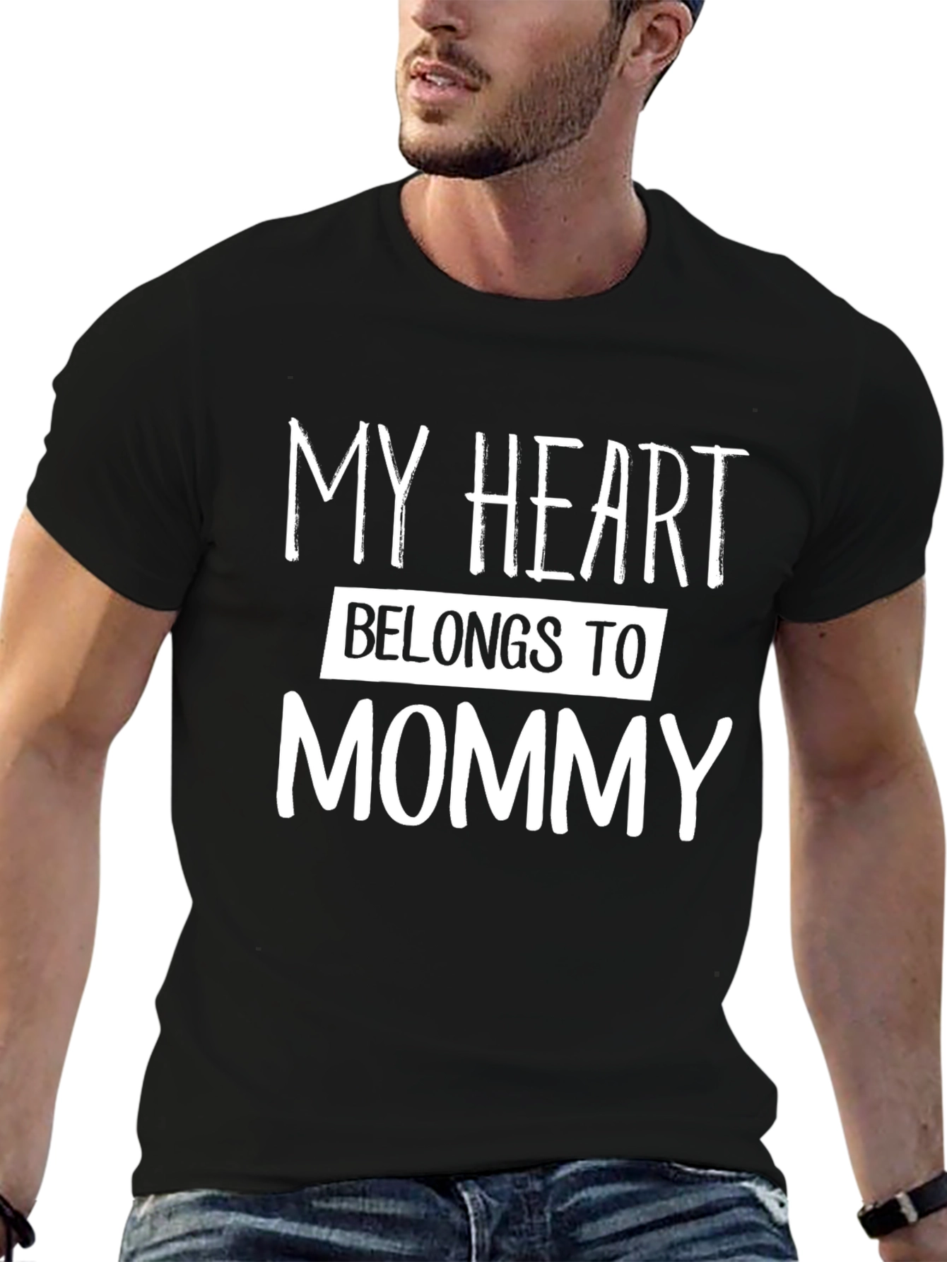 My Heart Belongs To Mommy Black T-Shirt
