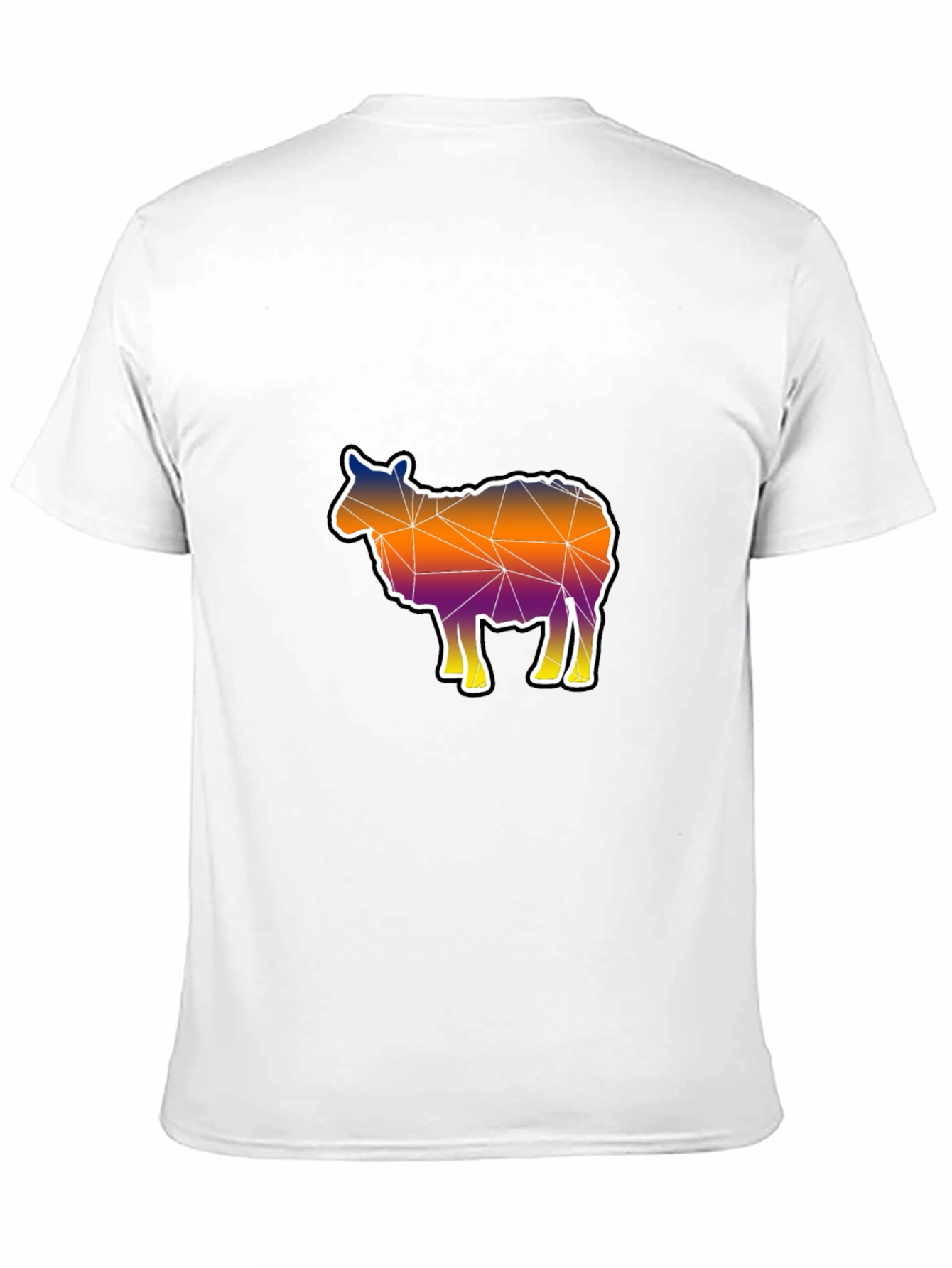 Geometric Sheep Graphic Tee - Modern Art Shirt