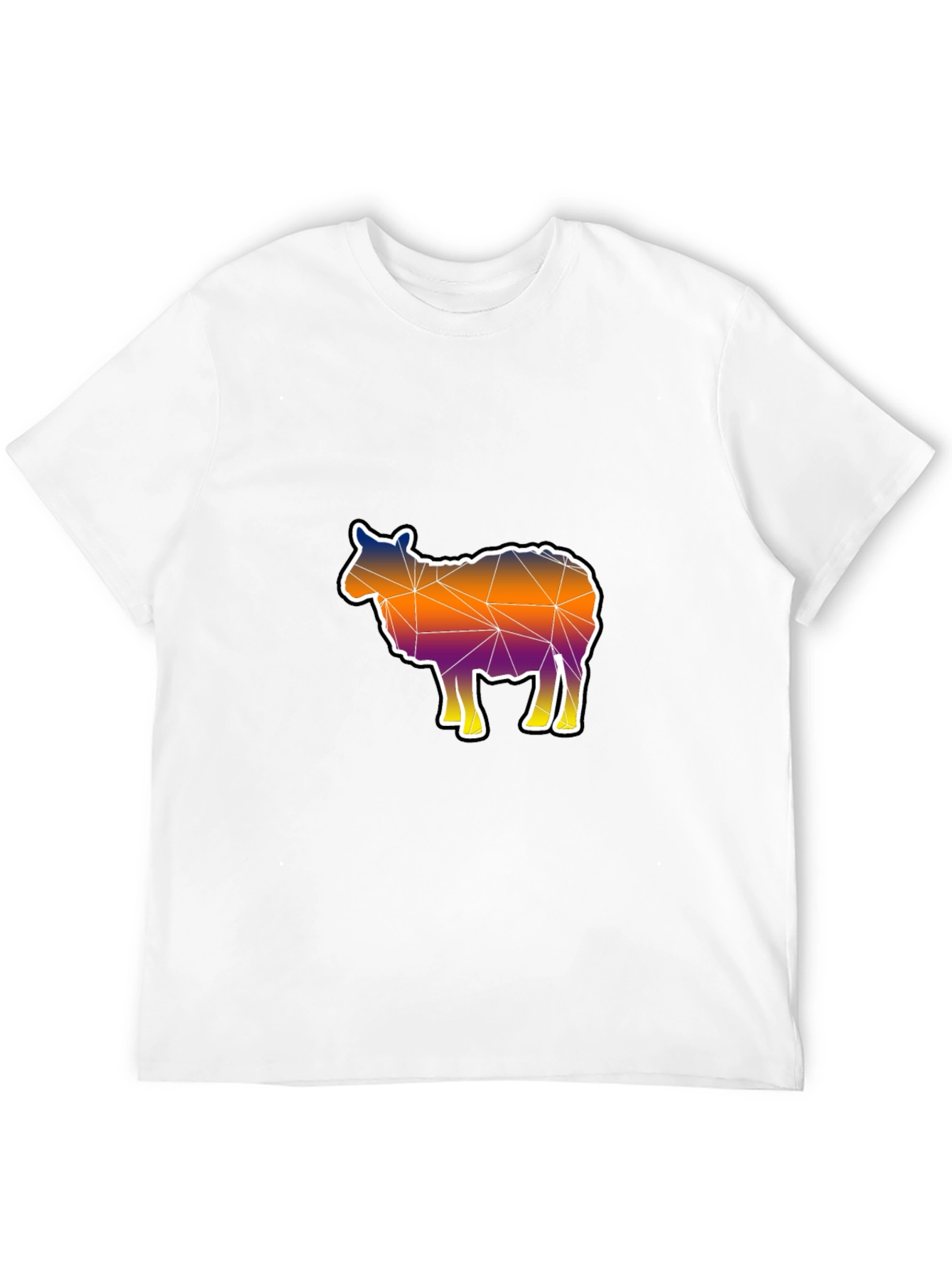Geometric Sheep Graphic Tee - Modern Art Shirt