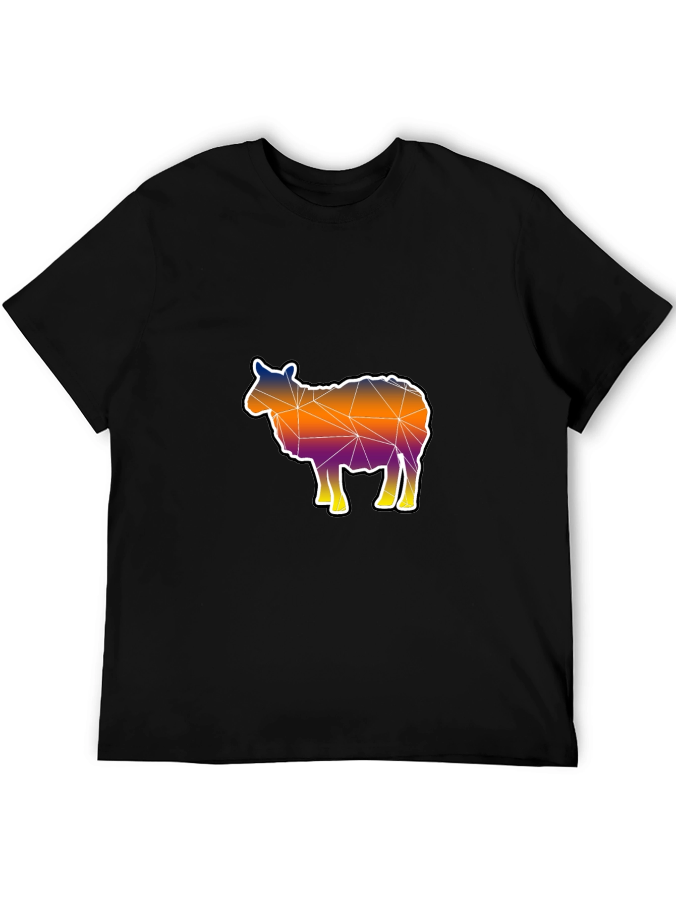 Geometric Sheep Graphic Tee - Modern Art Shirt