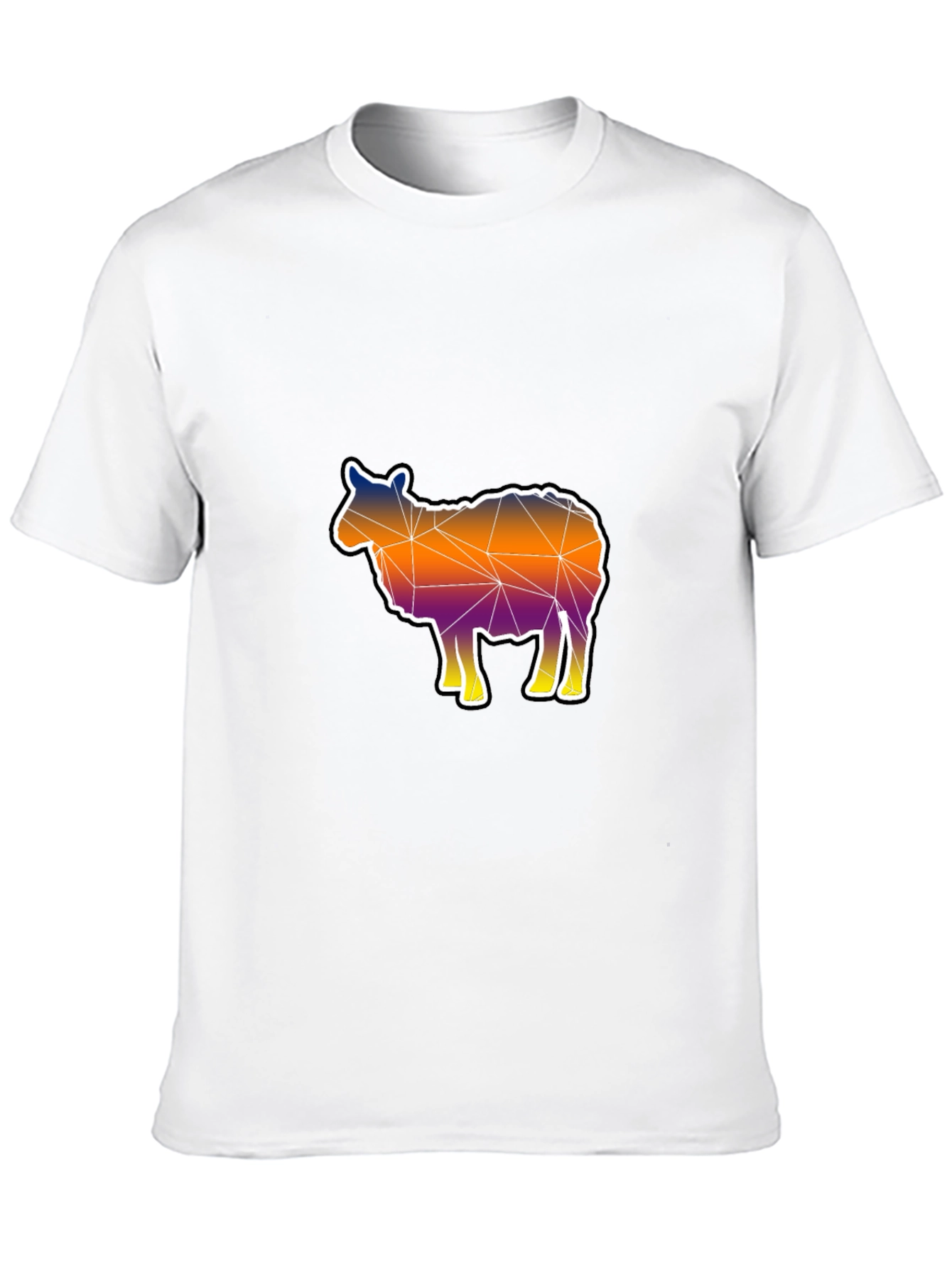 Geometric Sheep Graphic Tee - Modern Art Shirt
