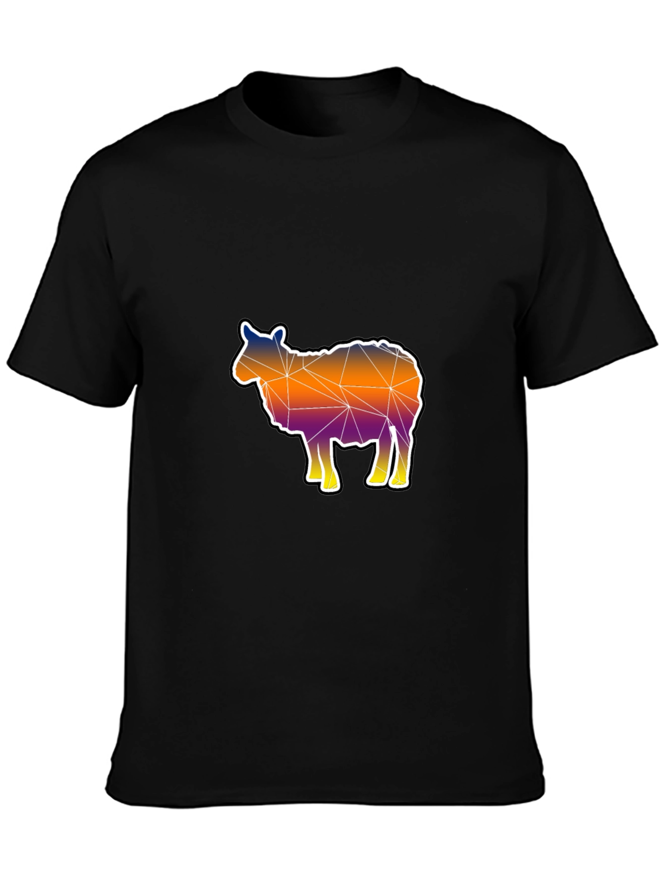 Geometric Sheep Graphic Tee - Modern Art Shirt