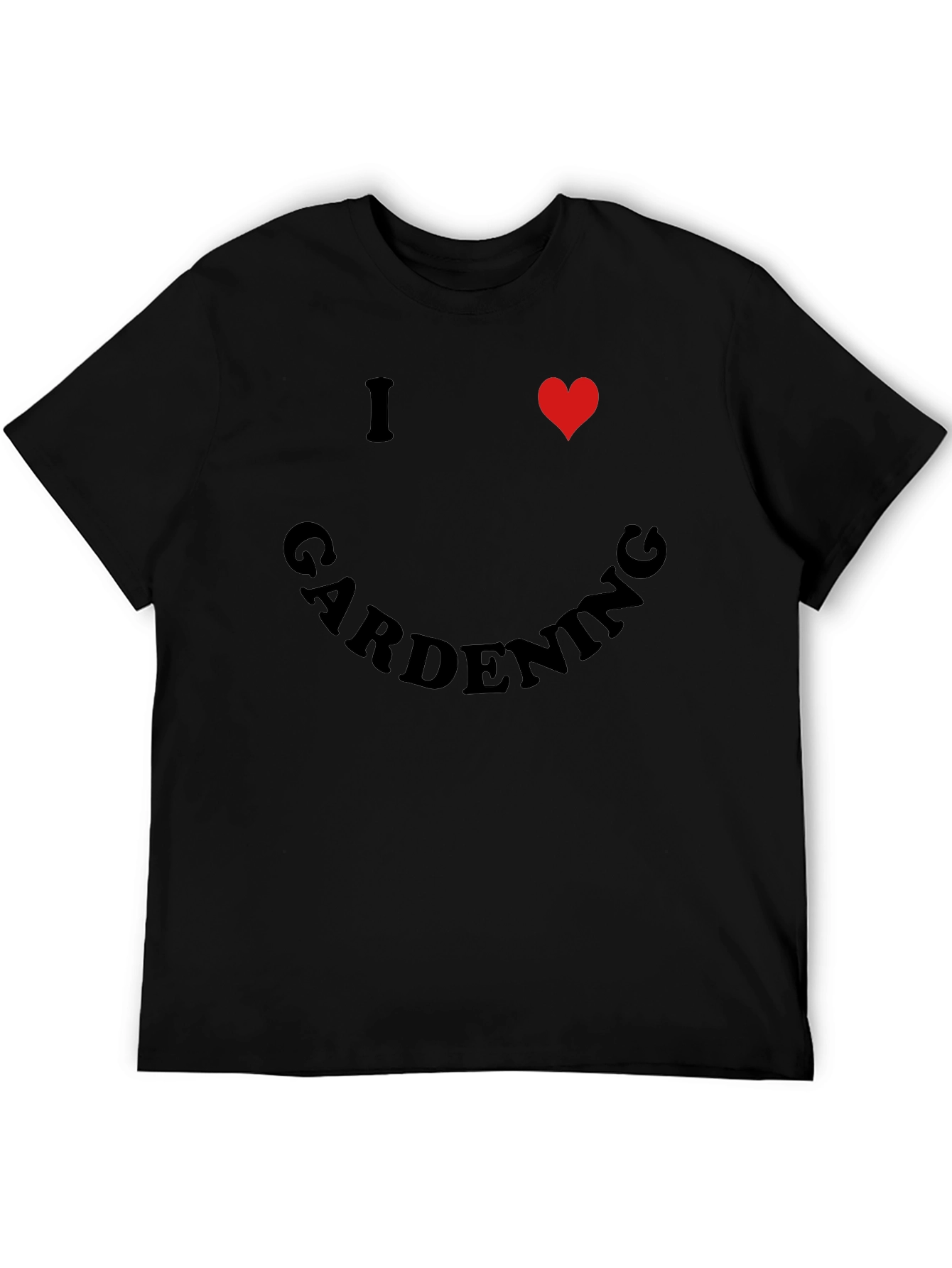 I Heart Gardening Black Crew Neck T-Shirt