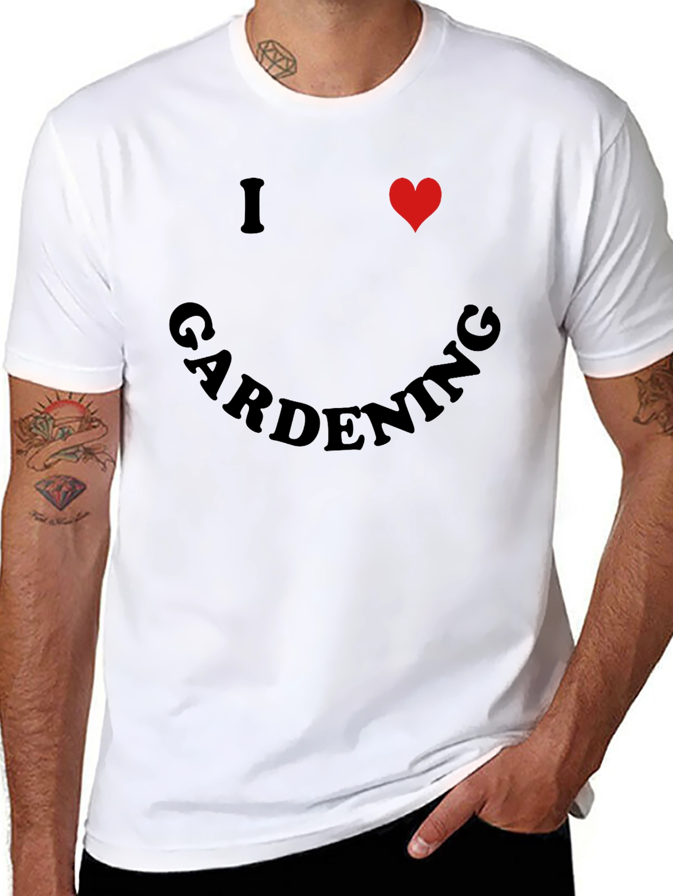 I Heart Gardening Black Crew Neck T-Shirt