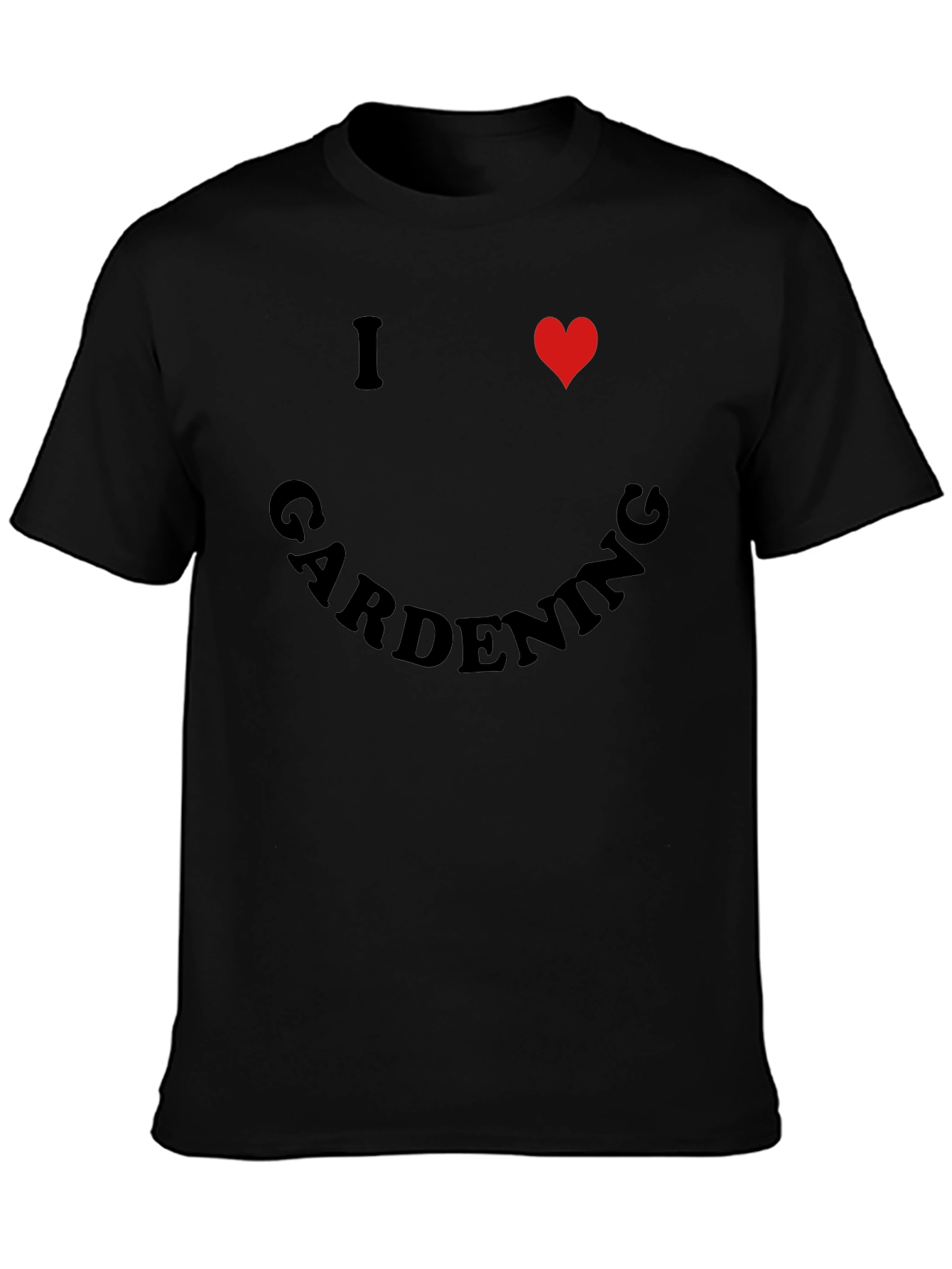 I Heart Gardening Black Crew Neck T-Shirt