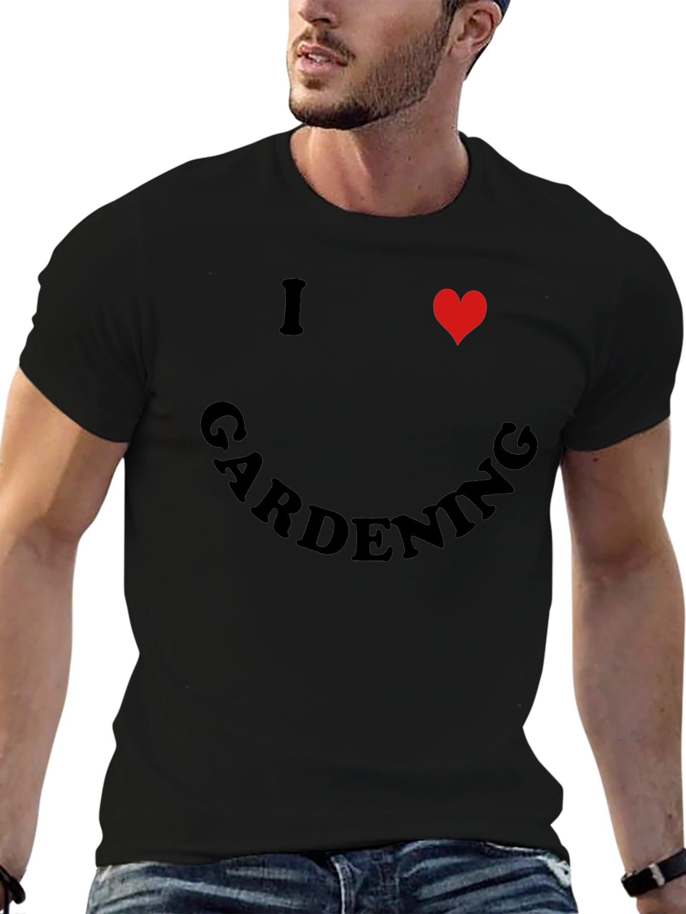 I Heart Gardening Black Crew Neck T-Shirt