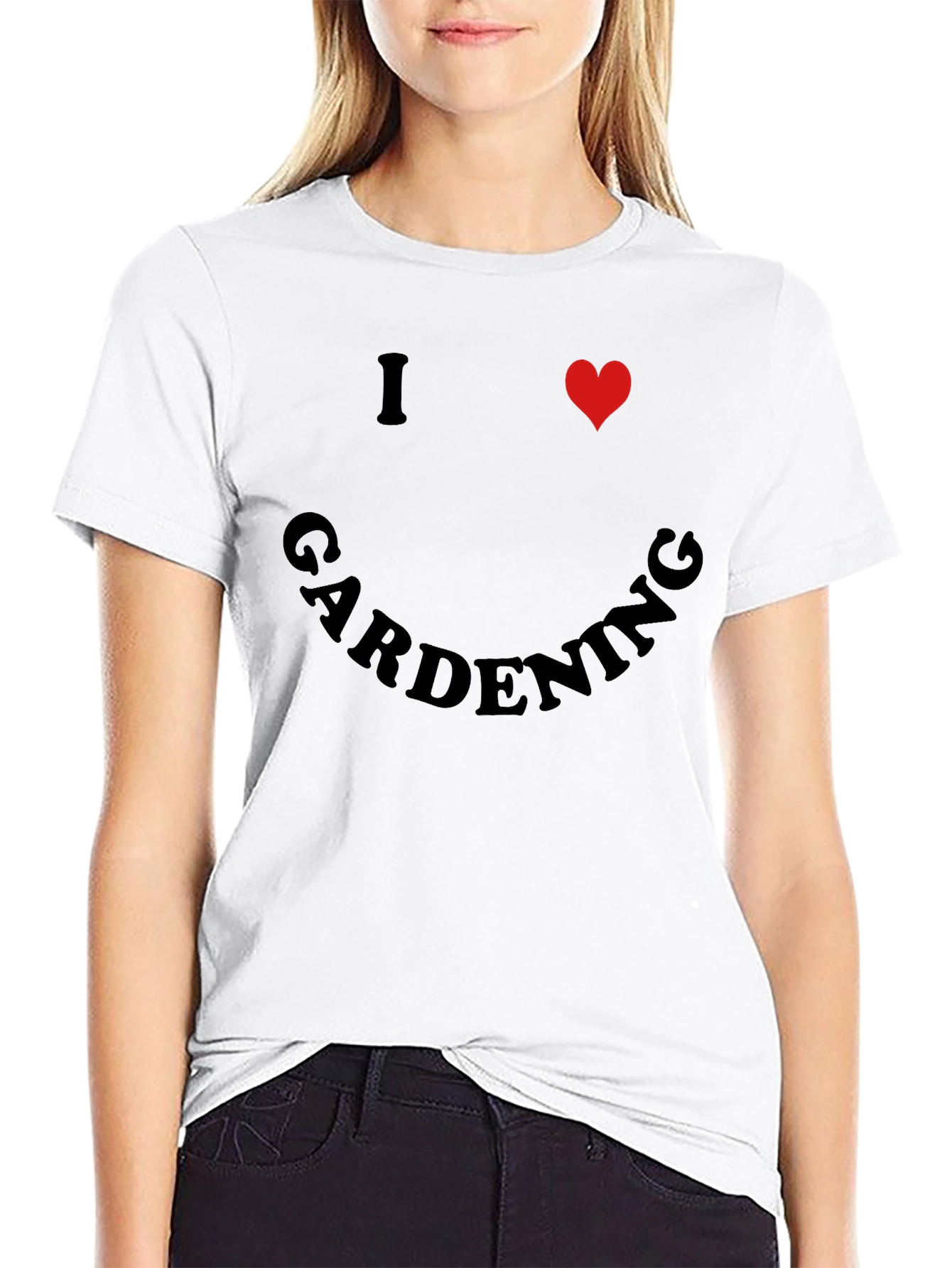 I Heart Gardening Black Crew Neck T-Shirt