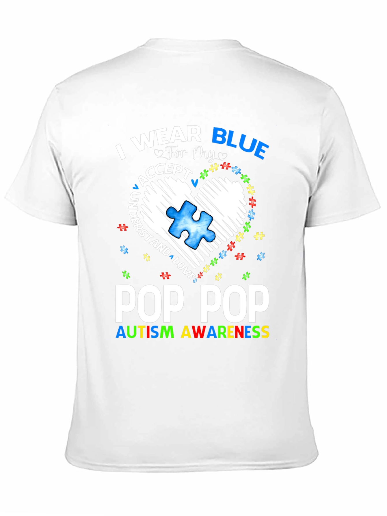 Pop Pop Autism Awareness T-Shirt