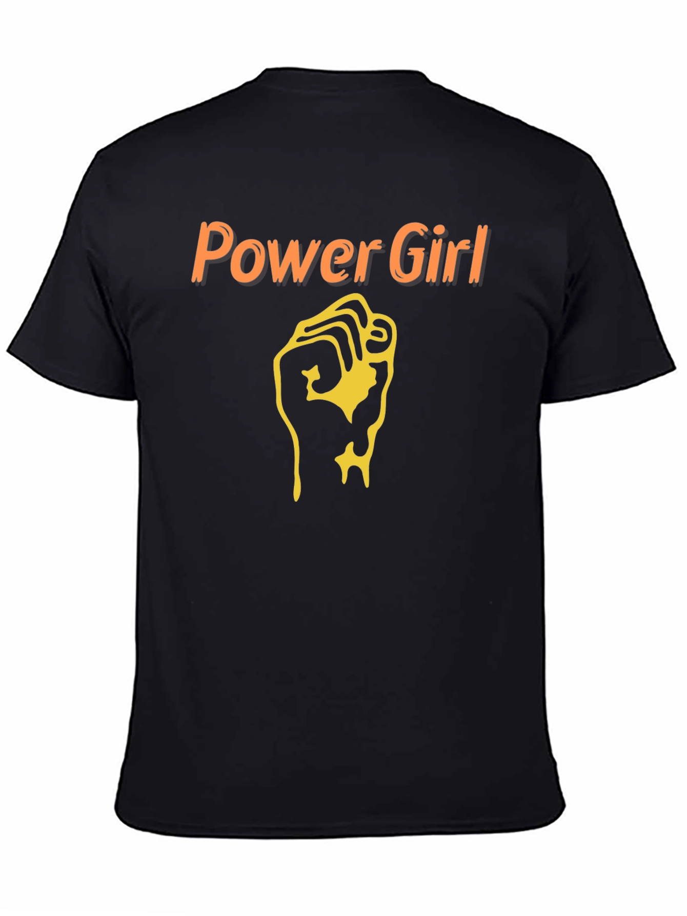Power Girl Fist T-Shirt - Black Cotton Tee