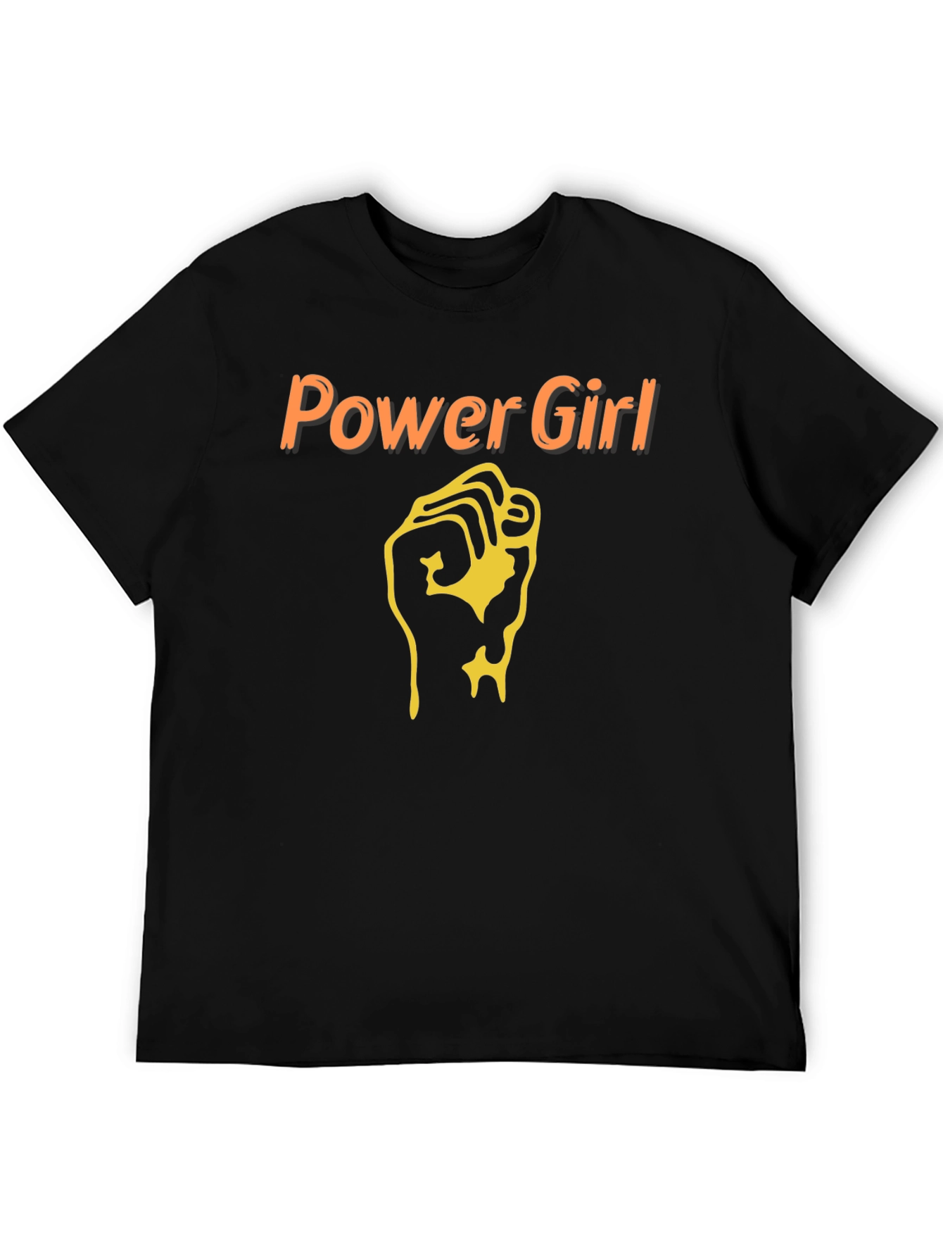 Power Girl Fist T-Shirt - Black Cotton Tee
