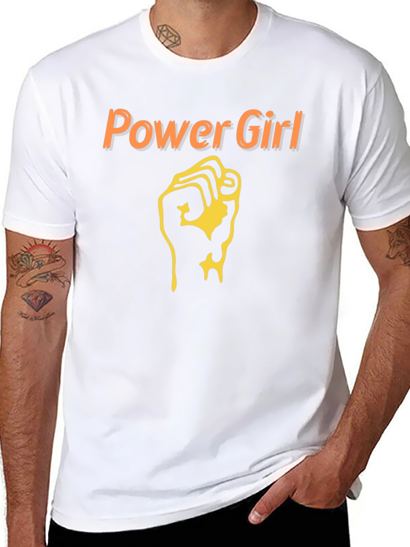 Power Girl Fist T-Shirt - Black Cotton Tee