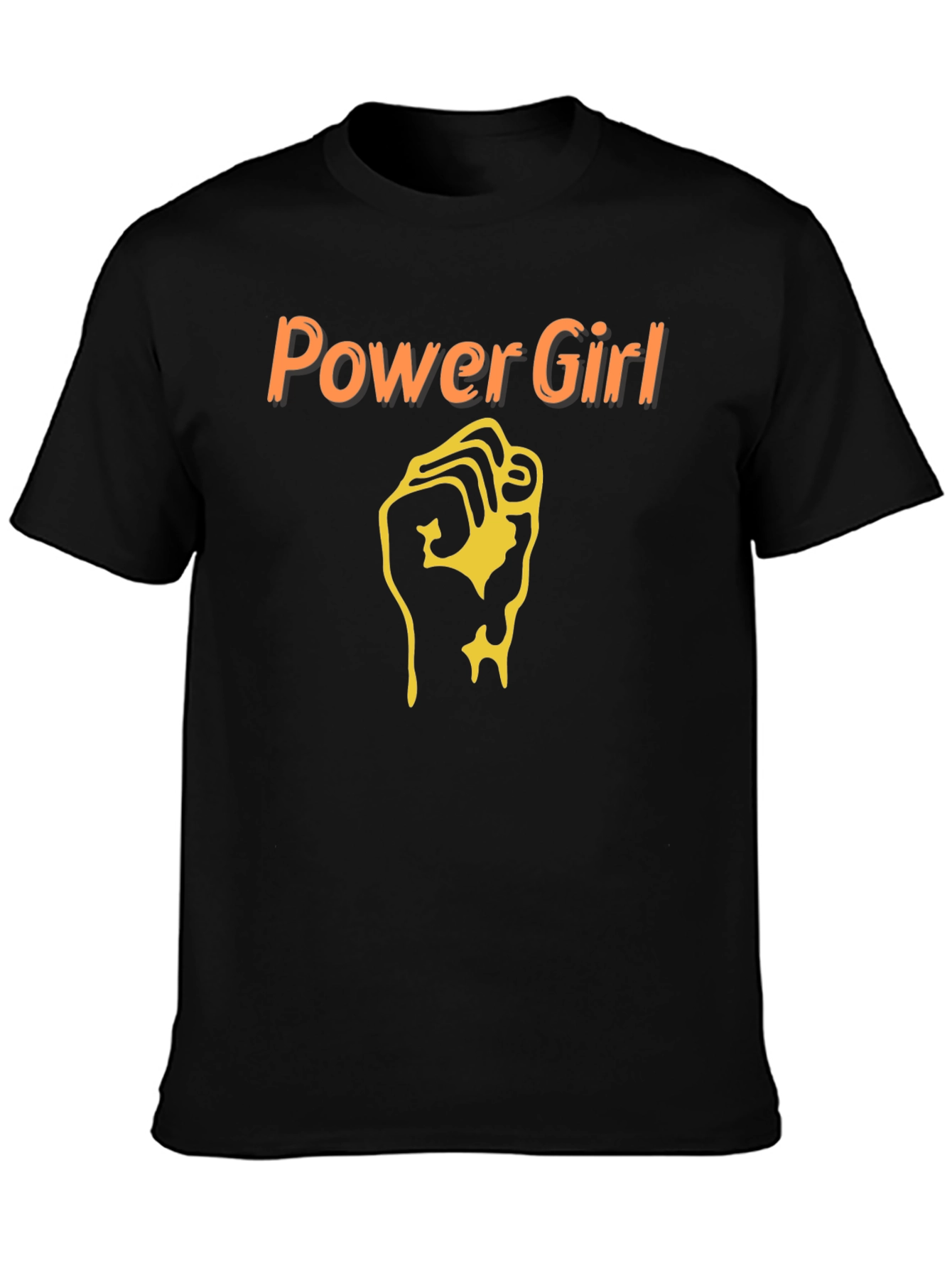 Power Girl Fist T-Shirt - Black Cotton Tee