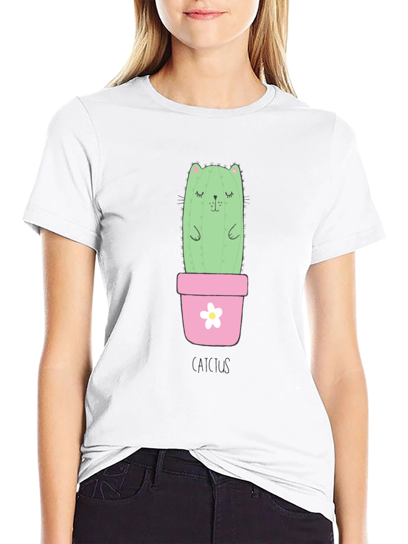 Cute Cat Cactus T-Shirt - Unique Graphic Tee