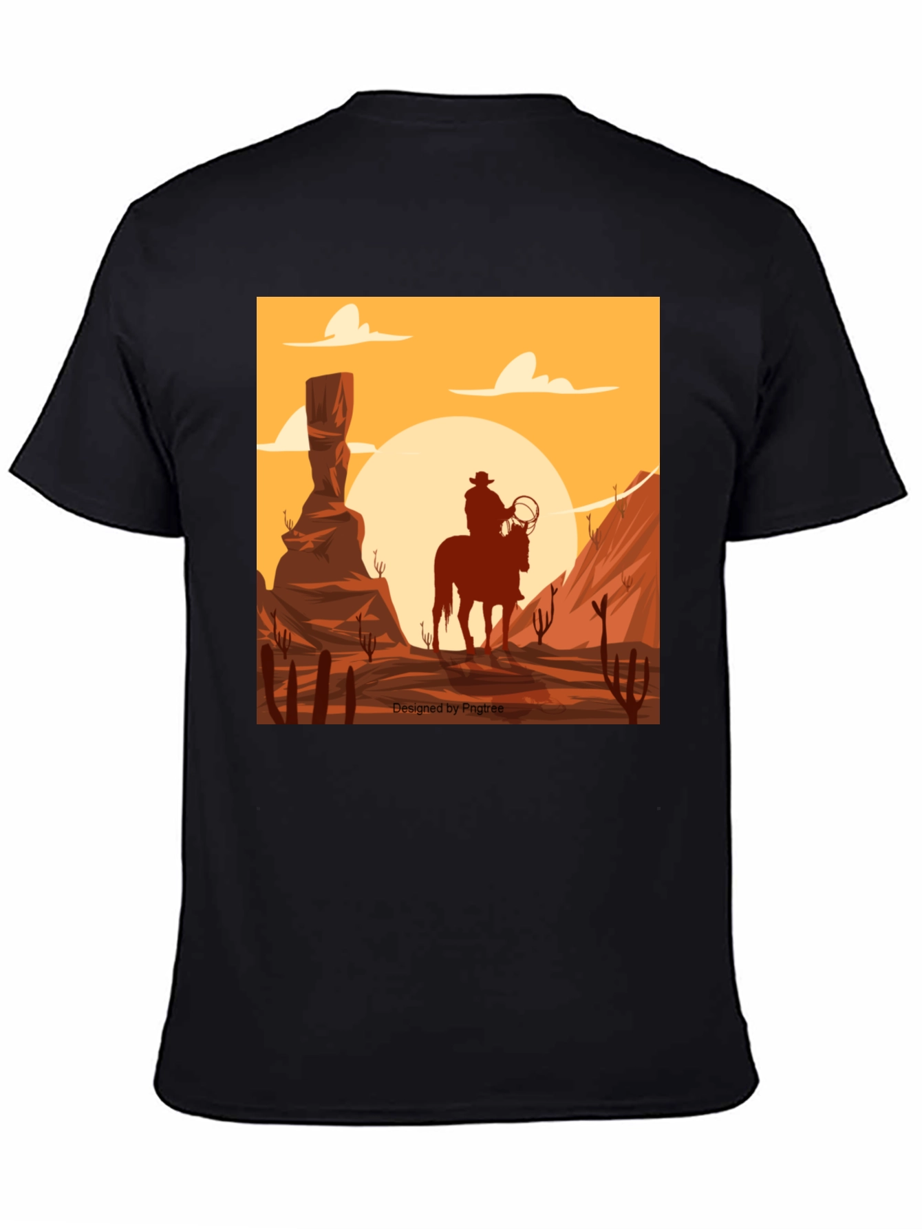 Western Cowboy Desert Scene Graphic Tee