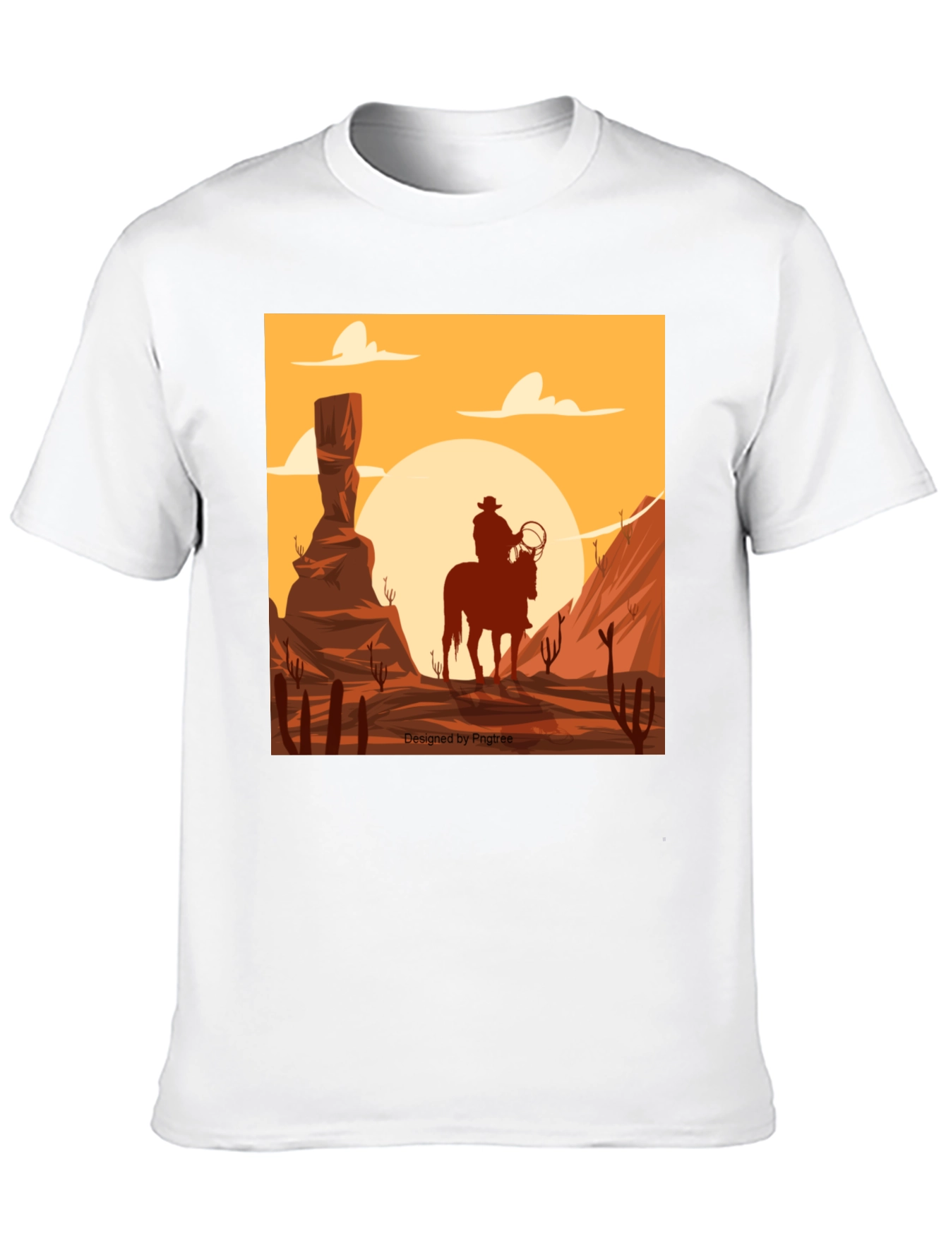 Western Cowboy Desert Scene Graphic Tee