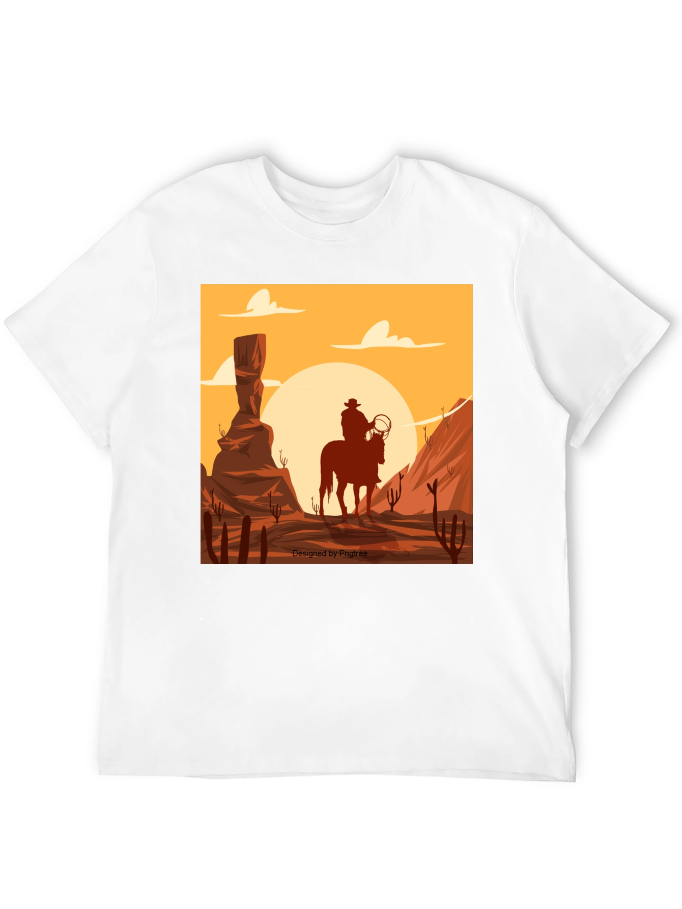 Western Cowboy Desert Scene Graphic Tee