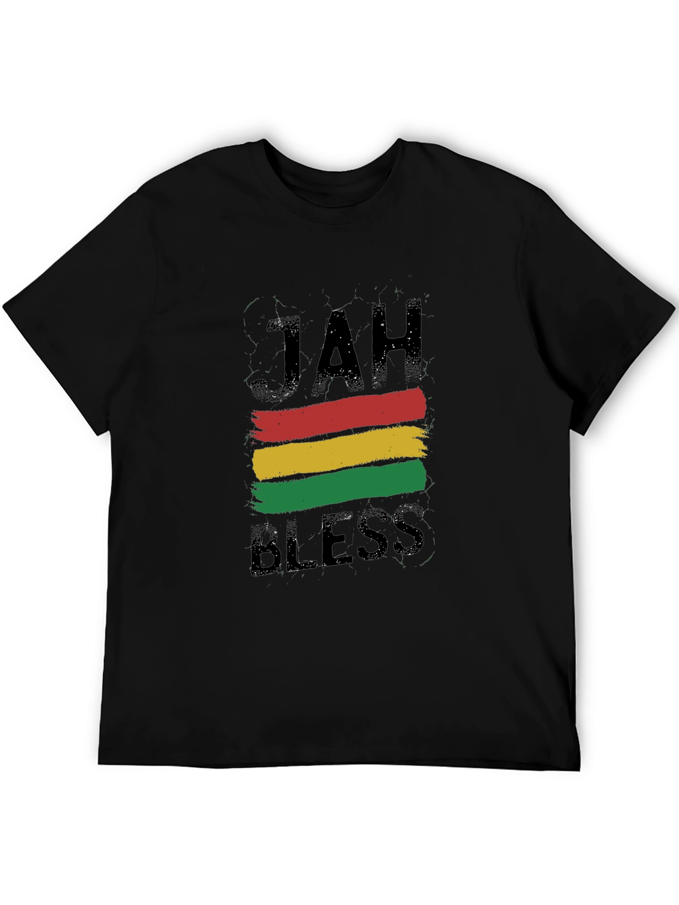 Jah Bless Rastafarian Style Black T-Shirt