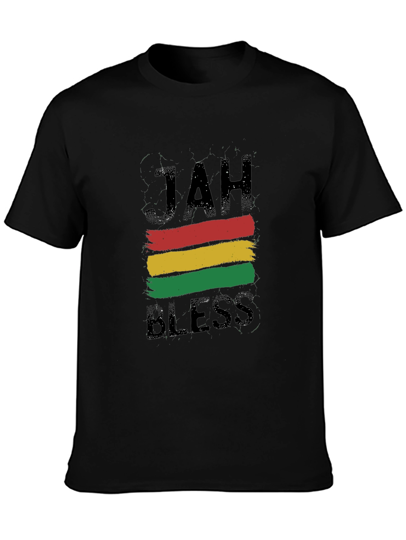 Jah Bless Rastafarian Style Black T-Shirt