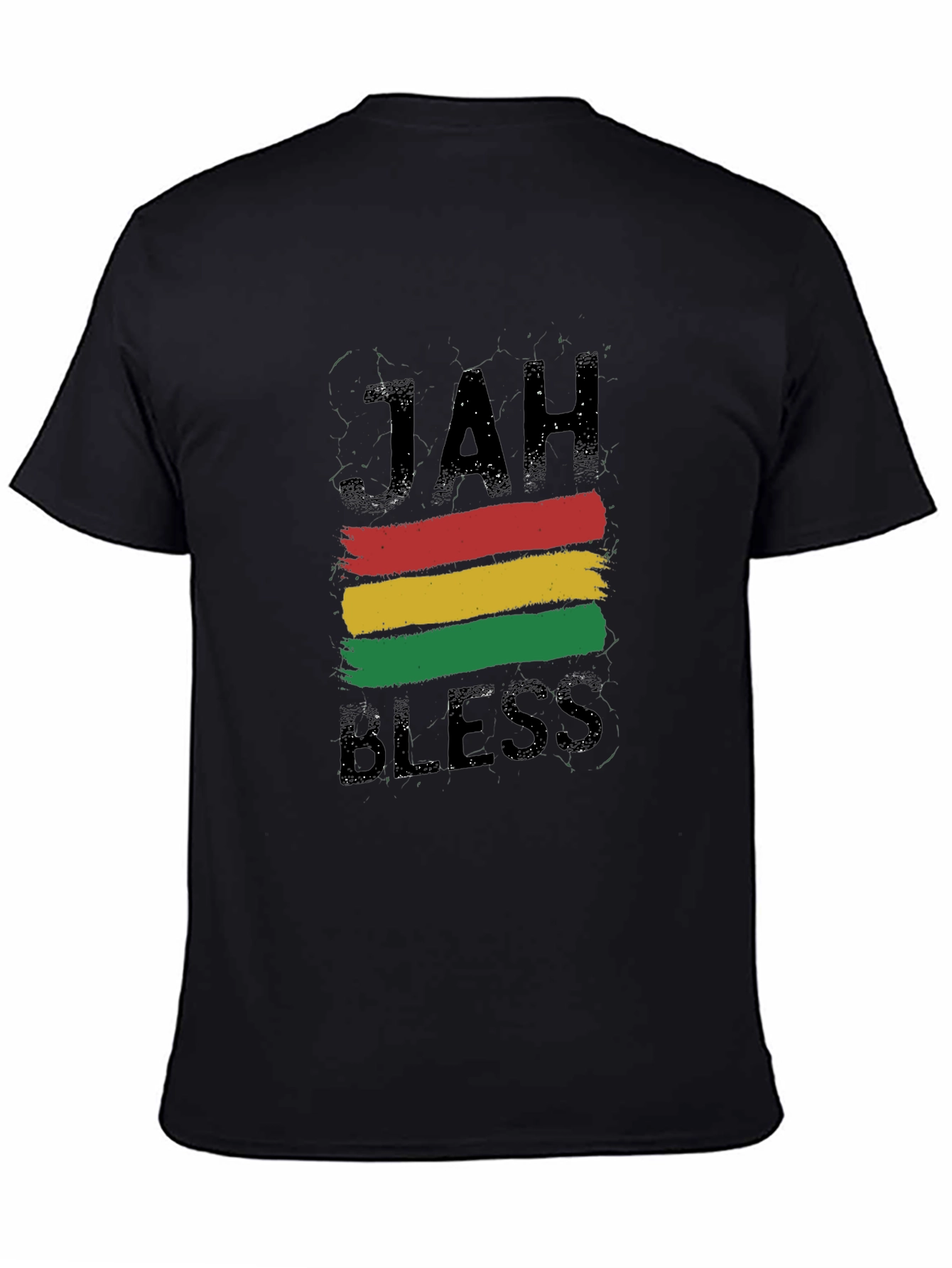 Jah Bless Rastafarian Style Black T-Shirt