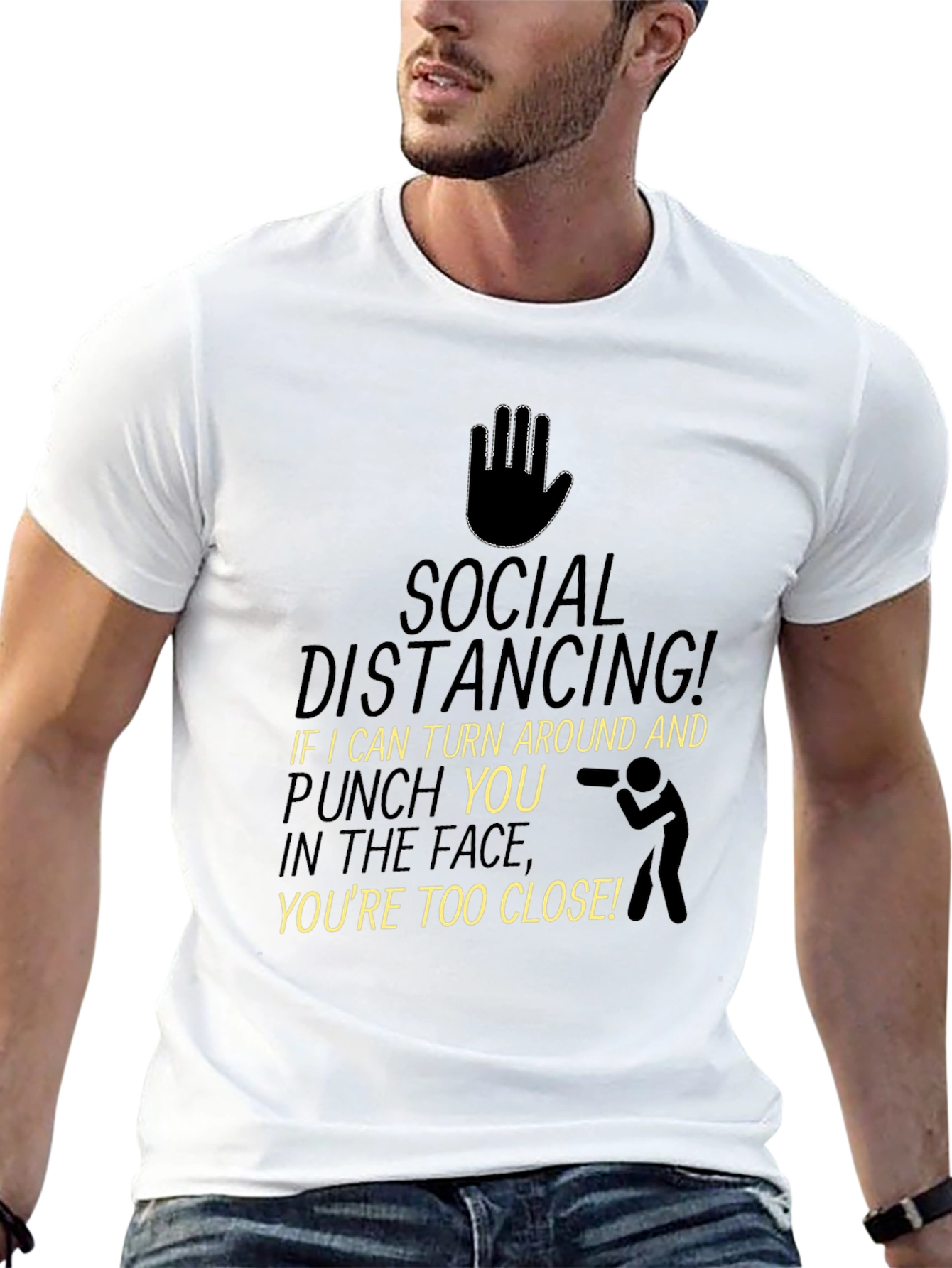 Social Distancing Graphic Tee - Black T-Shirt