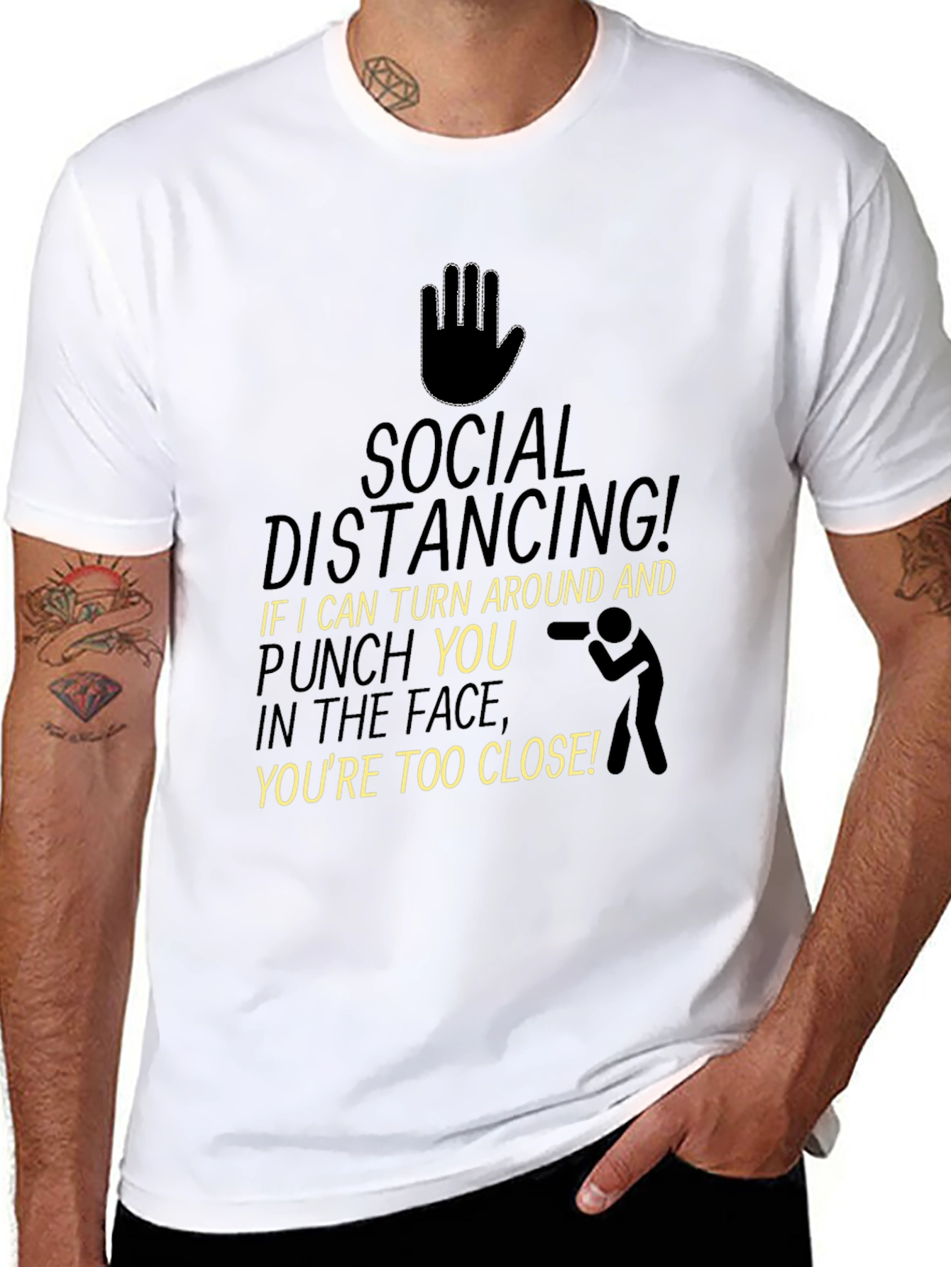 Social Distancing Graphic Tee - Black T-Shirt
