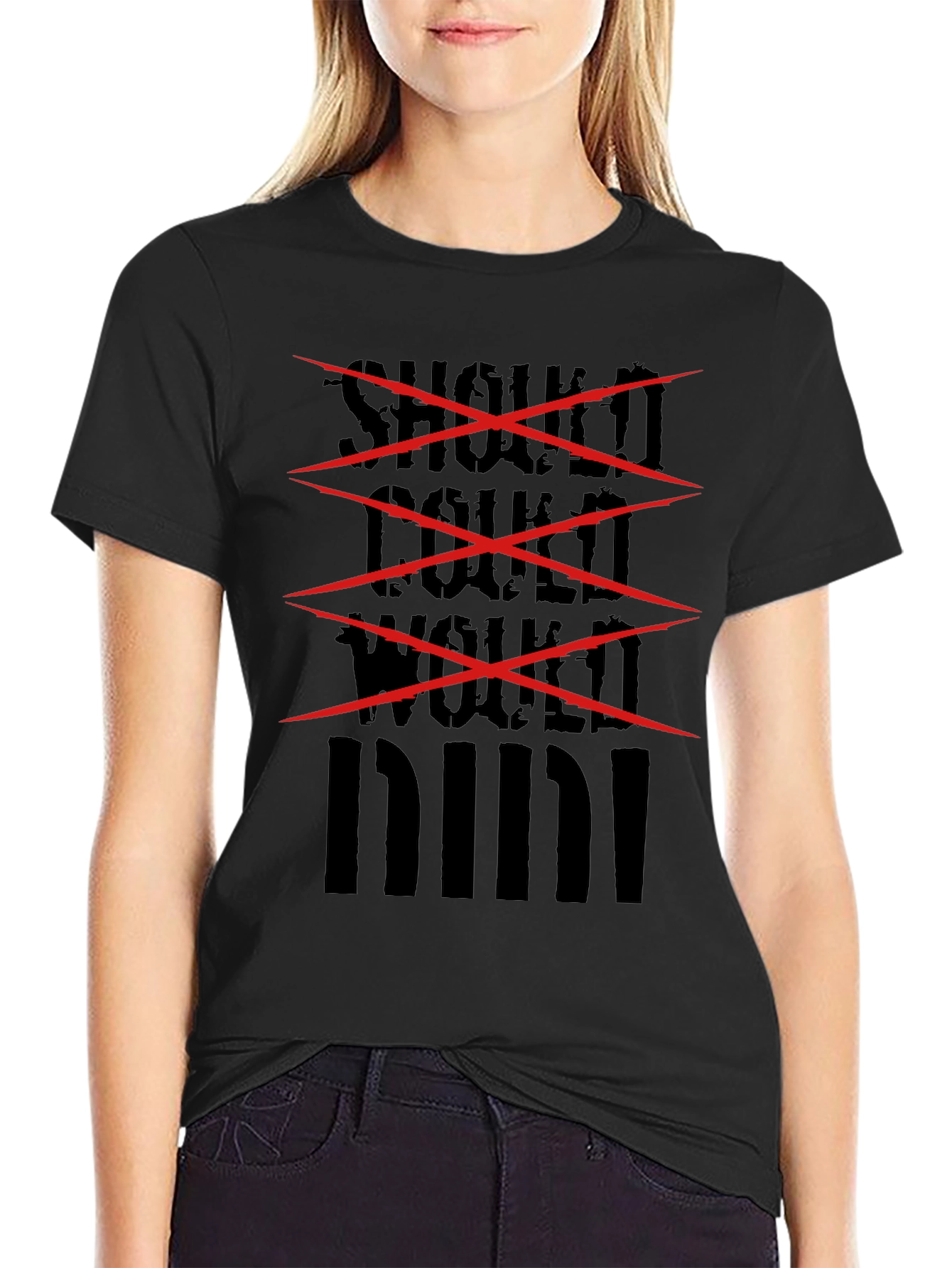 Shock! Double Wolf Black Graphic Tee