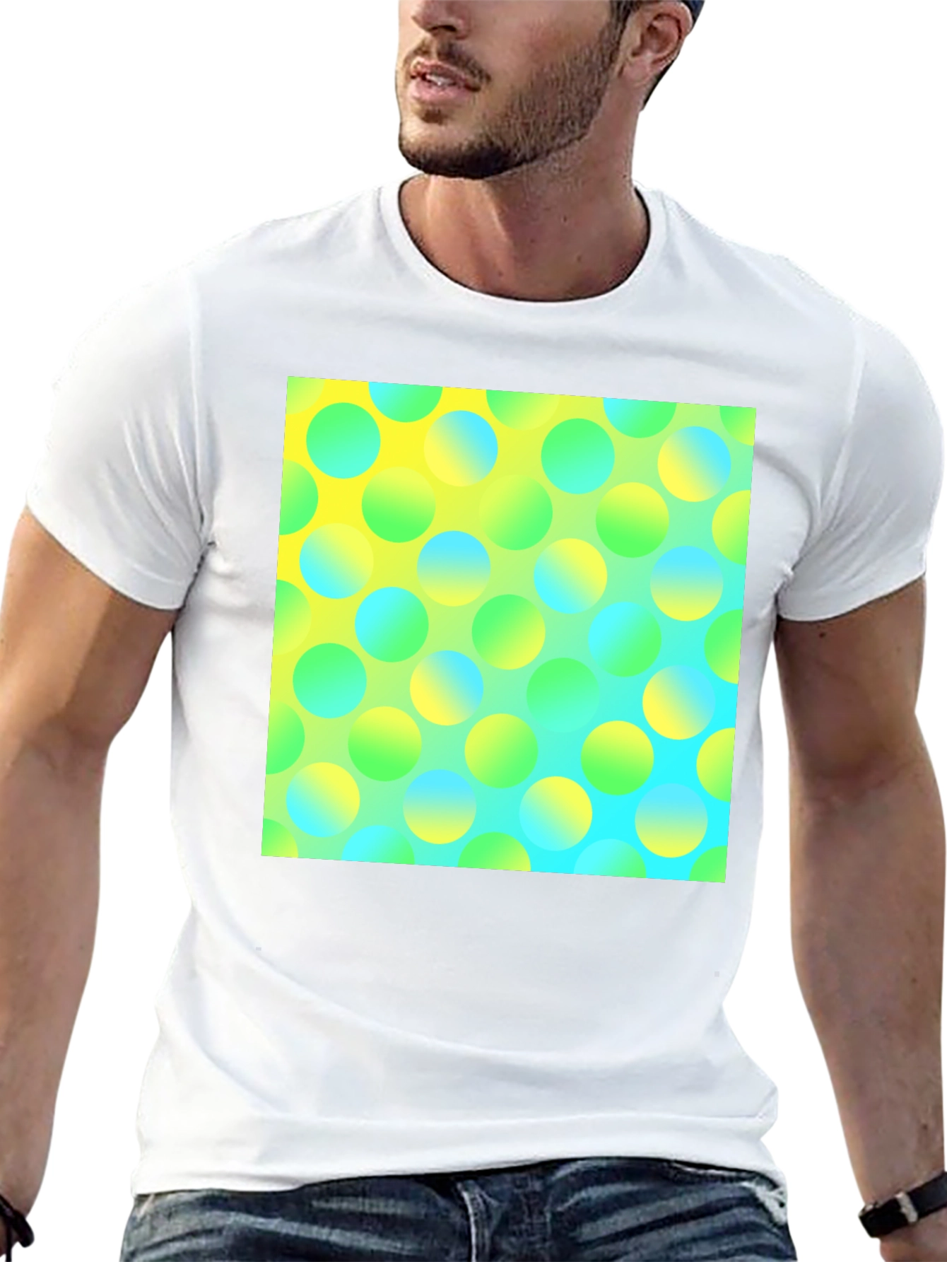 Vibrant Polka Dot Graphic Tee - Modern Design