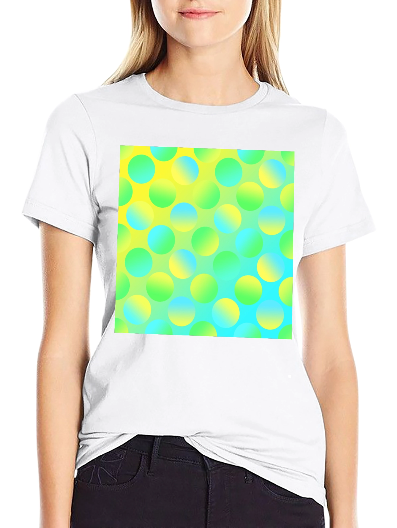 Vibrant Polka Dot Graphic Tee - Modern Design