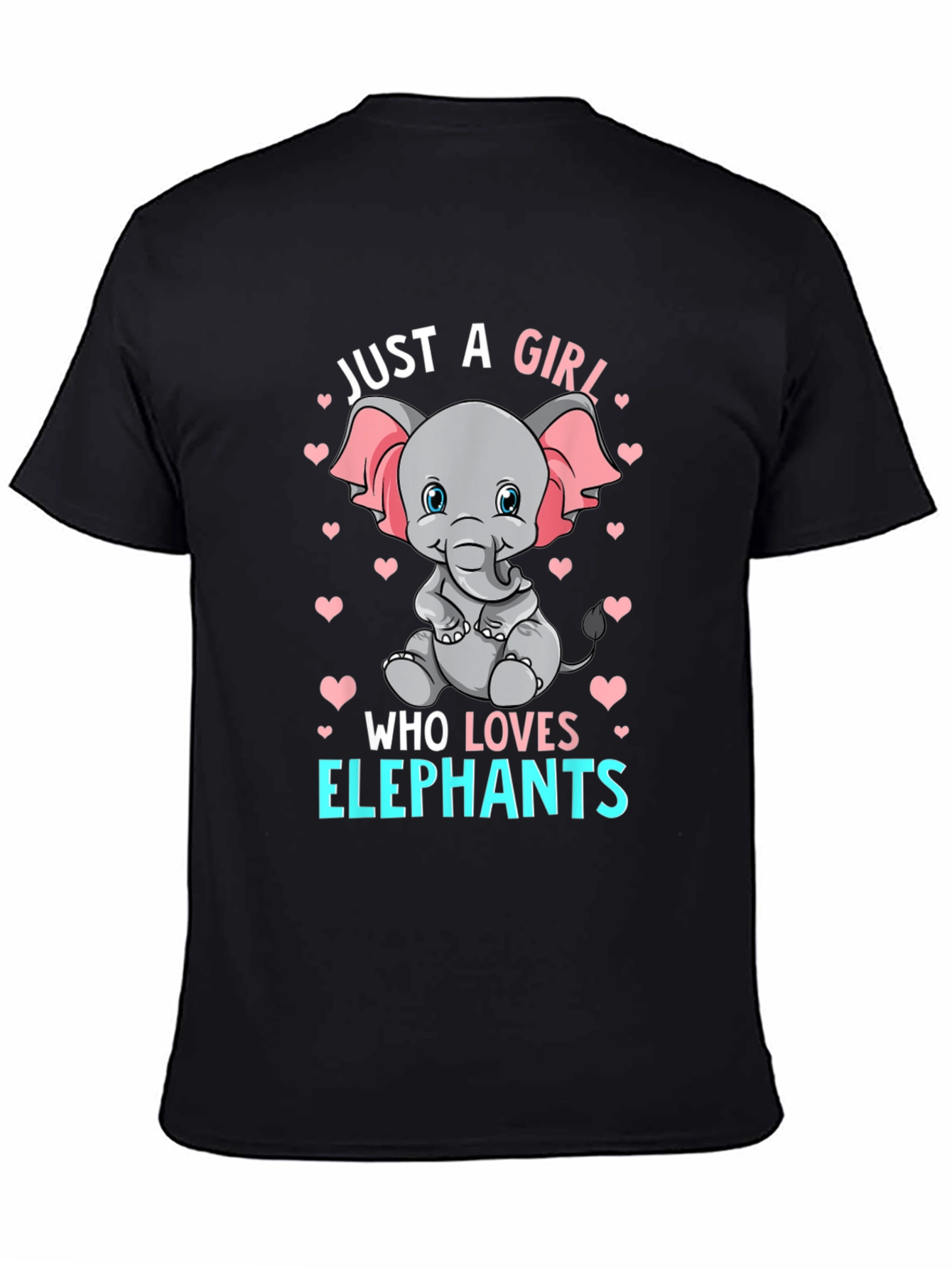 Girl Elephant Lover T-Shirt - Cute Animal Graphic Tee