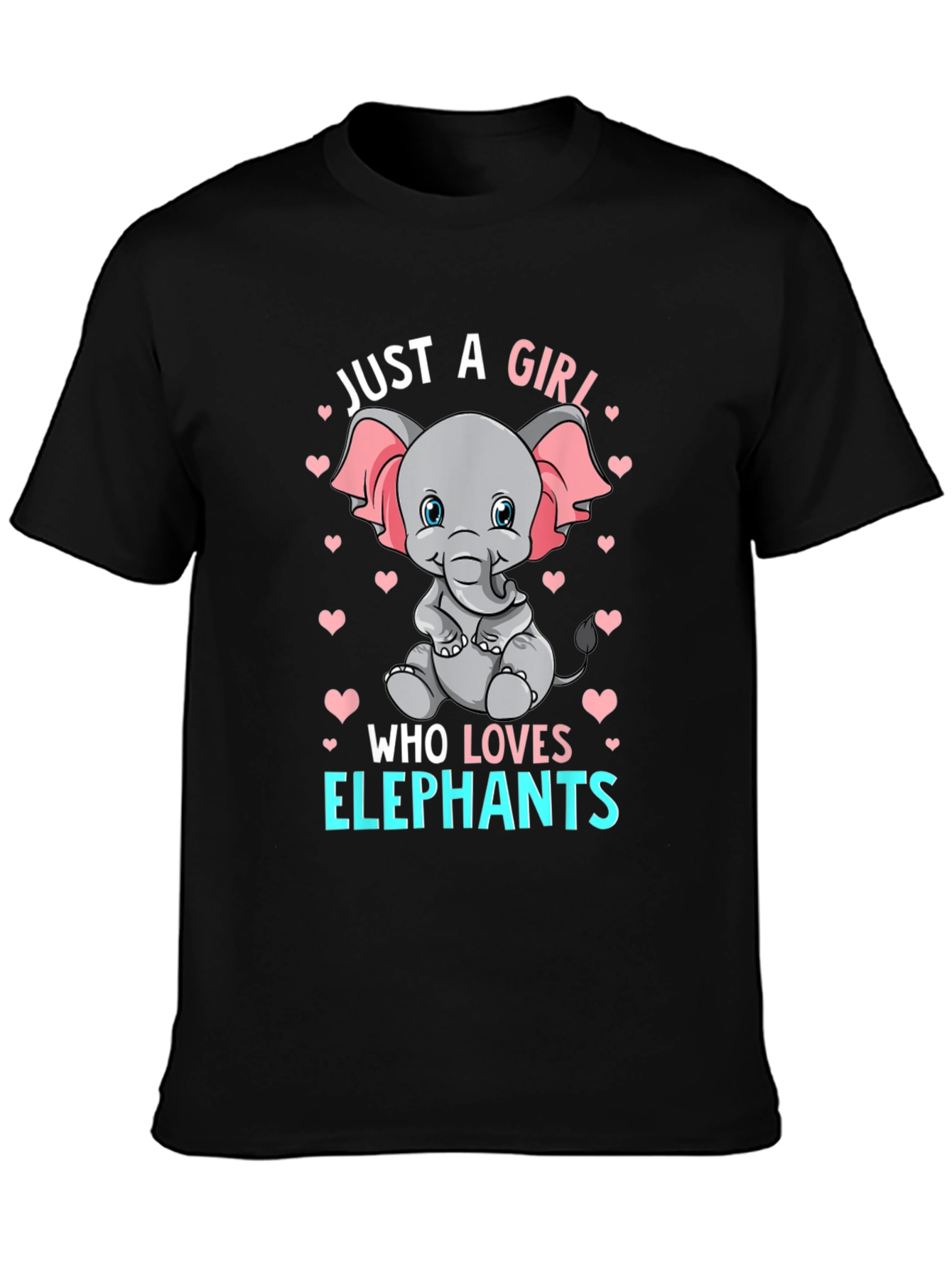 Girl Elephant Lover T-Shirt - Cute Animal Graphic Tee