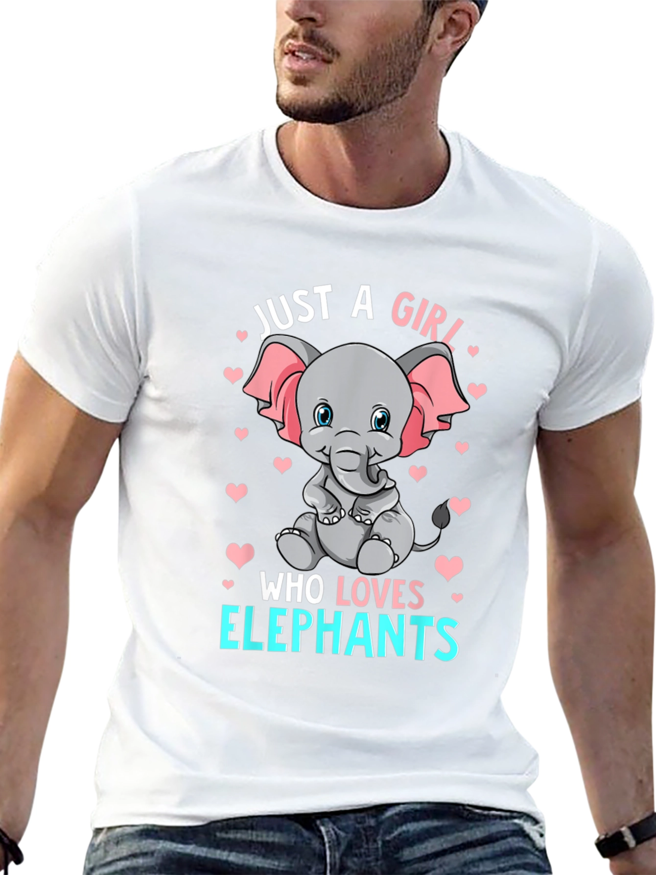 Girl Elephant Lover T-Shirt - Cute Animal Graphic Tee
