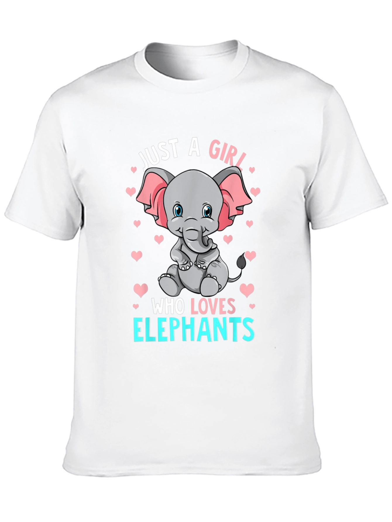 Girl Elephant Lover T-Shirt - Cute Animal Graphic Tee