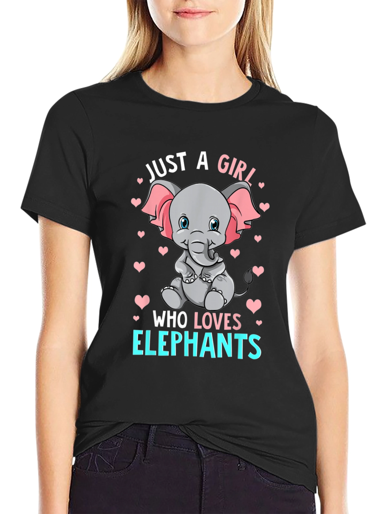 Girl Elephant Lover T-Shirt - Cute Animal Graphic Tee