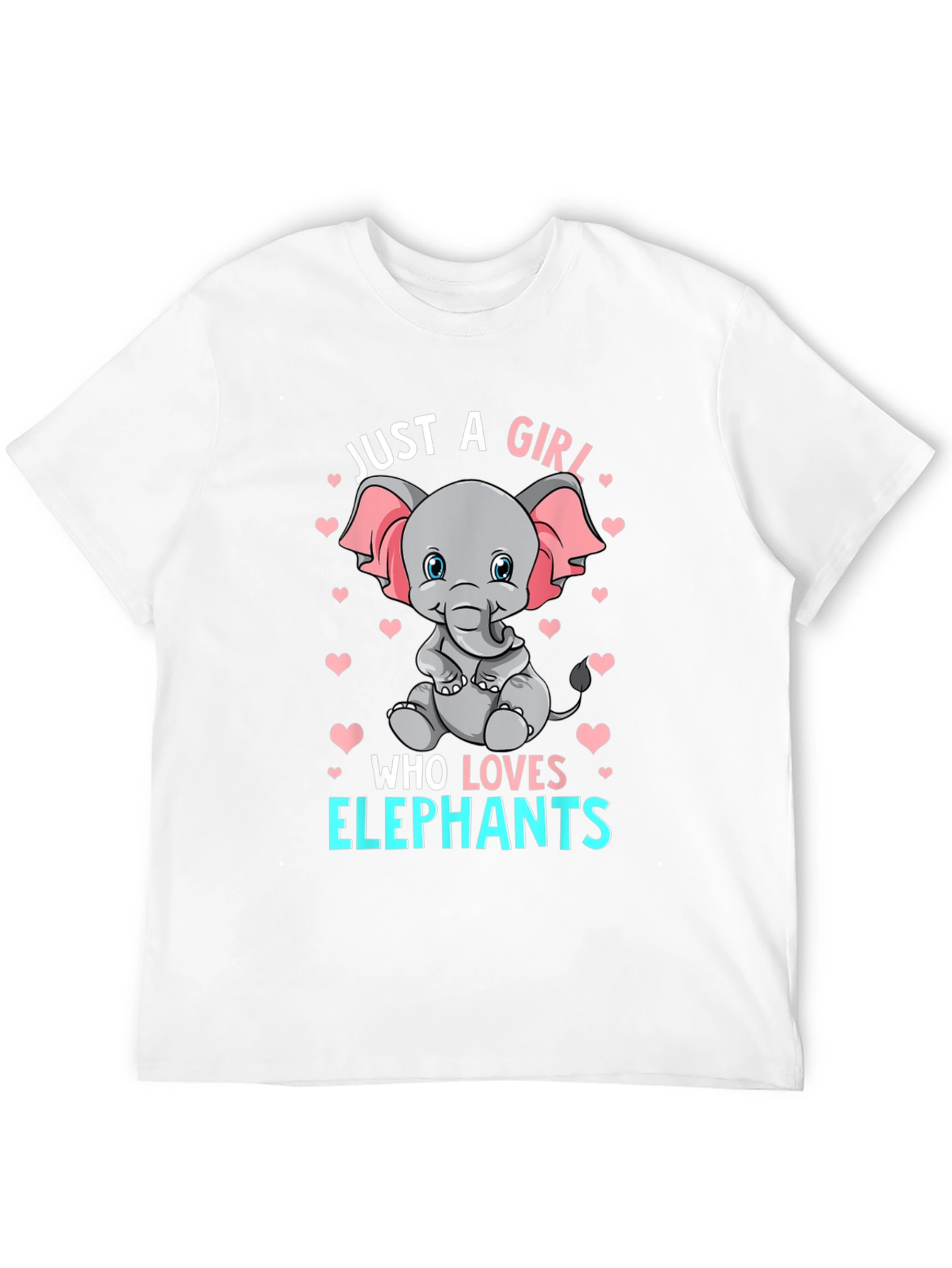 Girl Elephant Lover T-Shirt - Cute Animal Graphic Tee